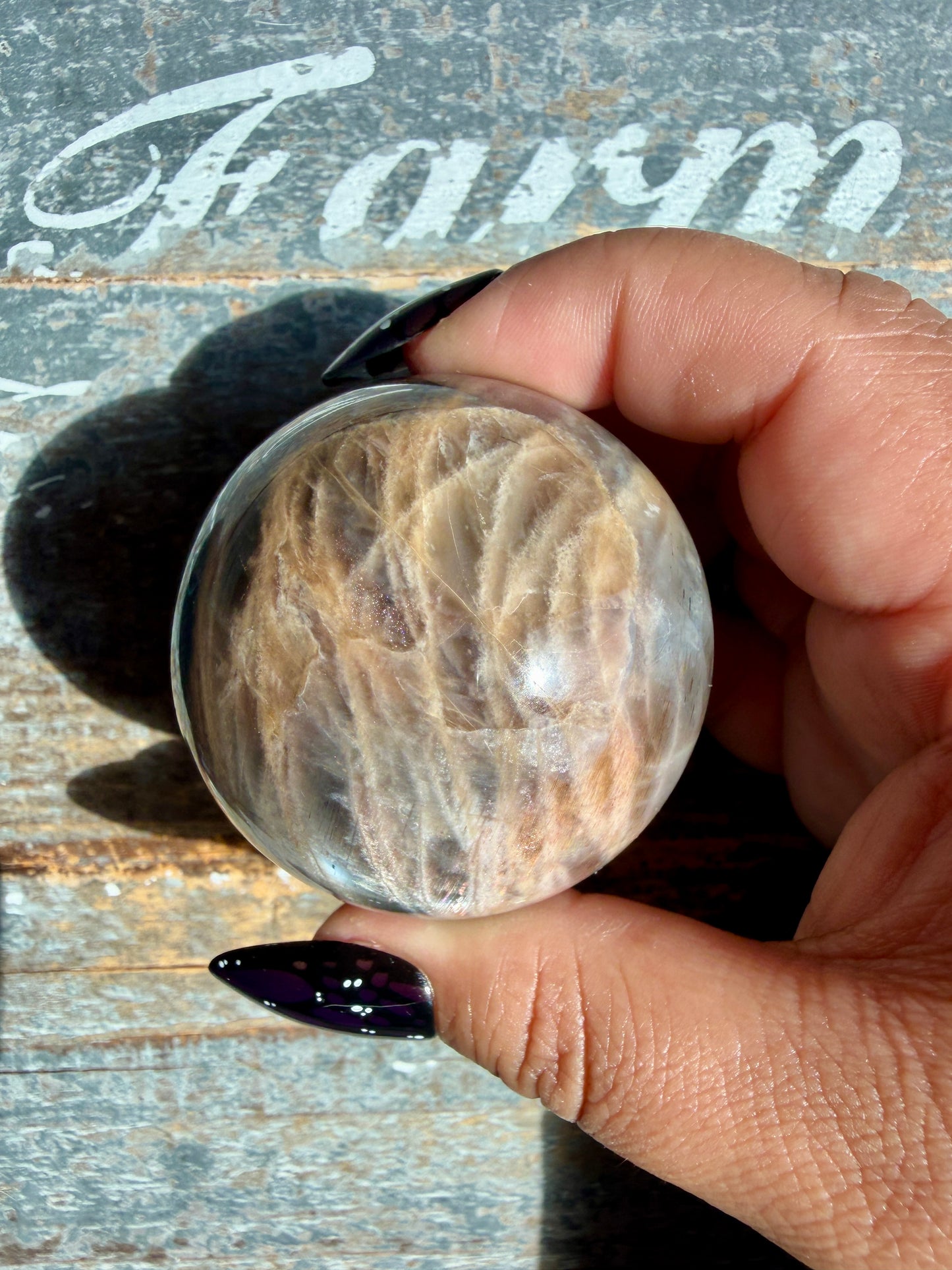 Gorgeous Black Moonstone Sphere from Madagascar | Opt V