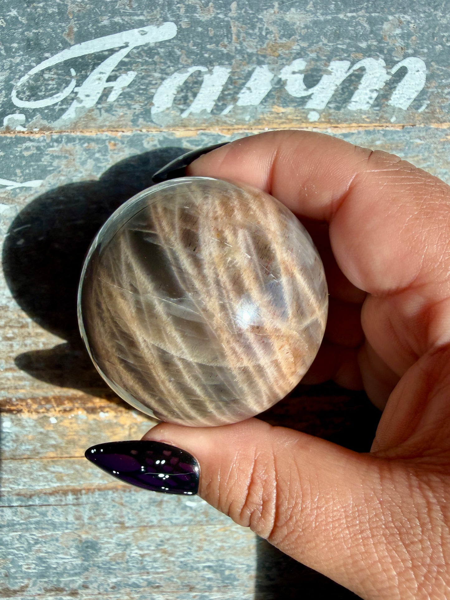 Gorgeous Black Moonstone Sphere from Madagascar | Opt V