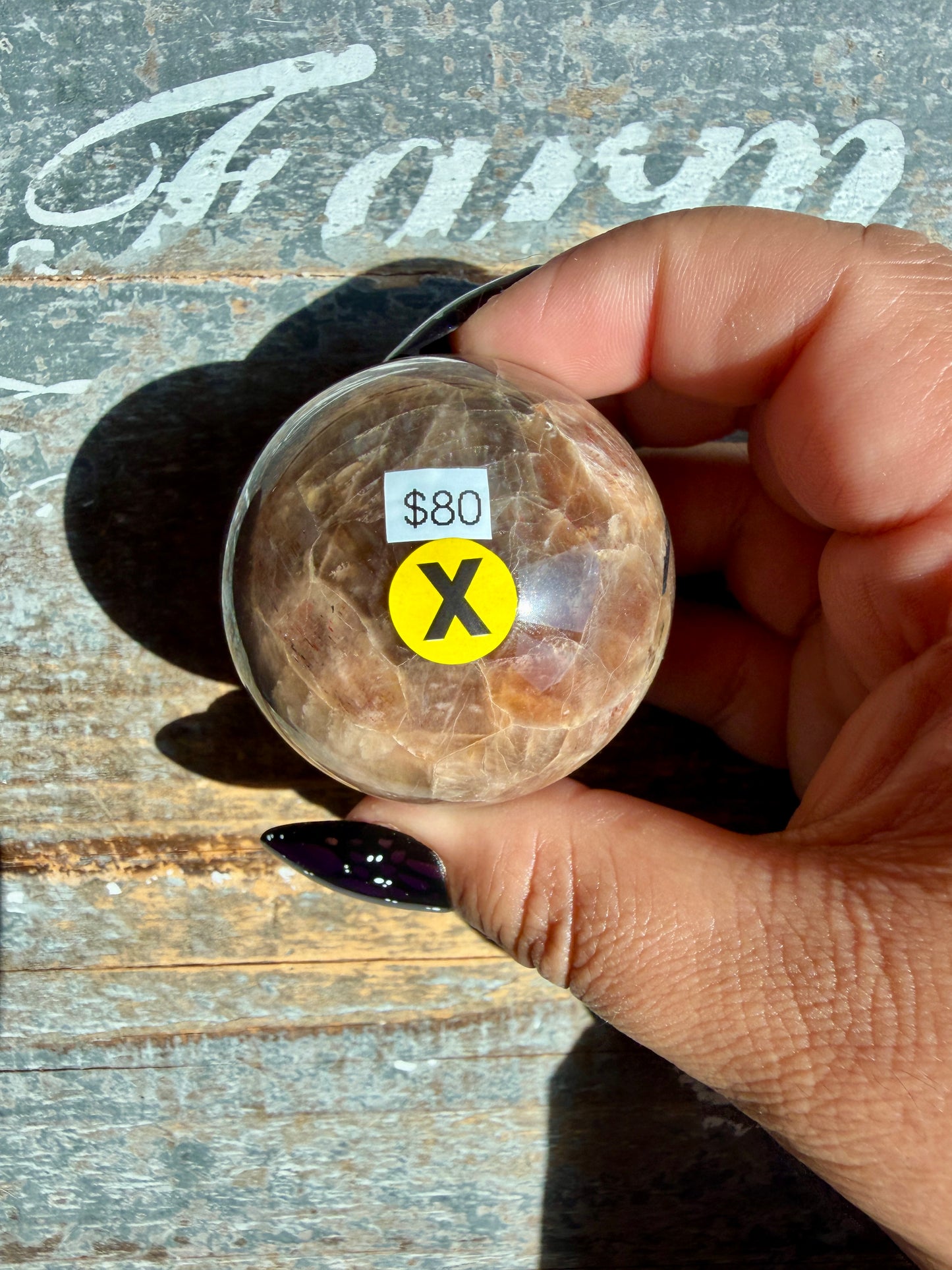 Gorgeous Black Moonstone Sphere from Madagascar | Opt X