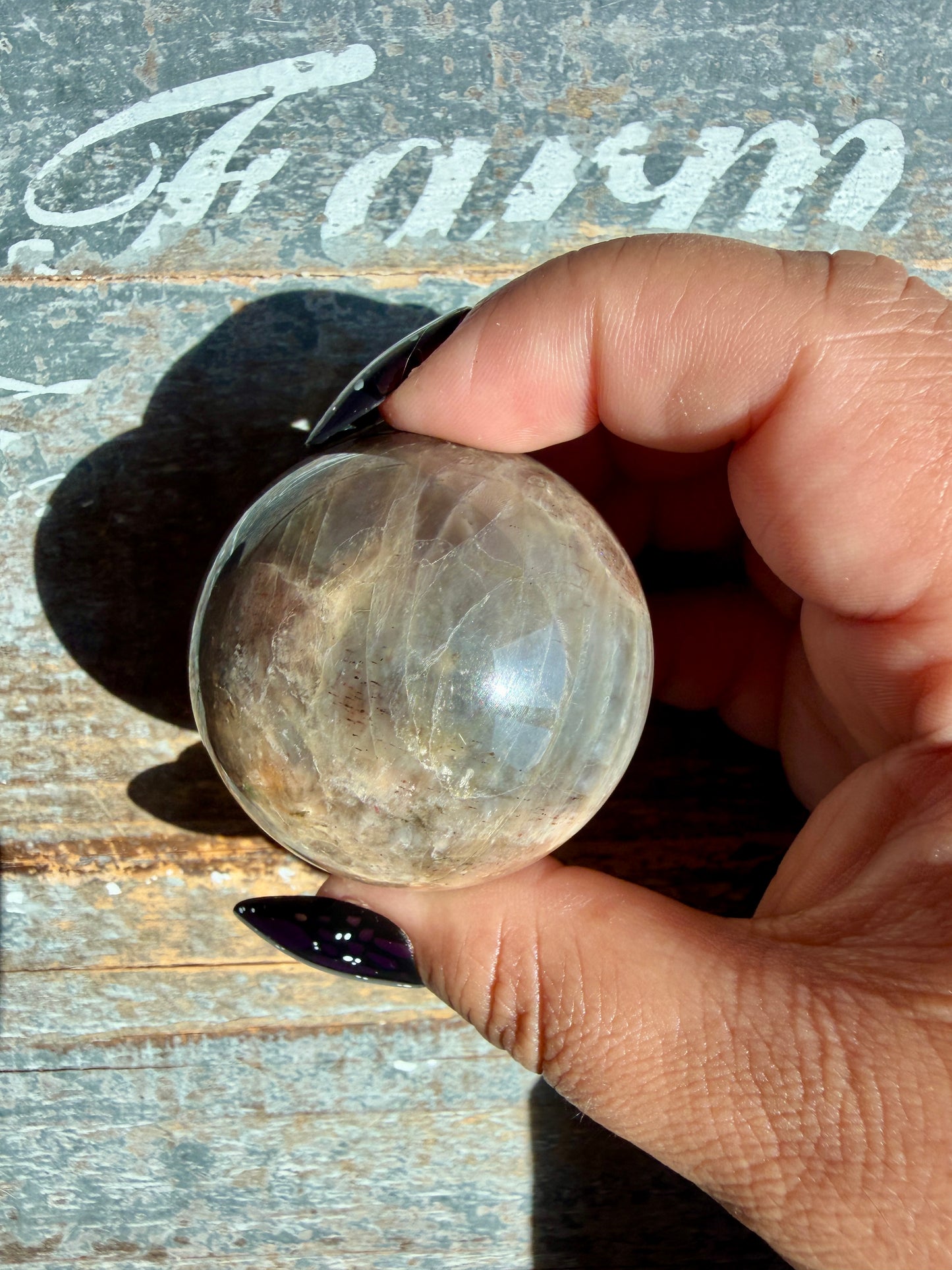 Gorgeous Black Moonstone Sphere from Madagascar | Opt X