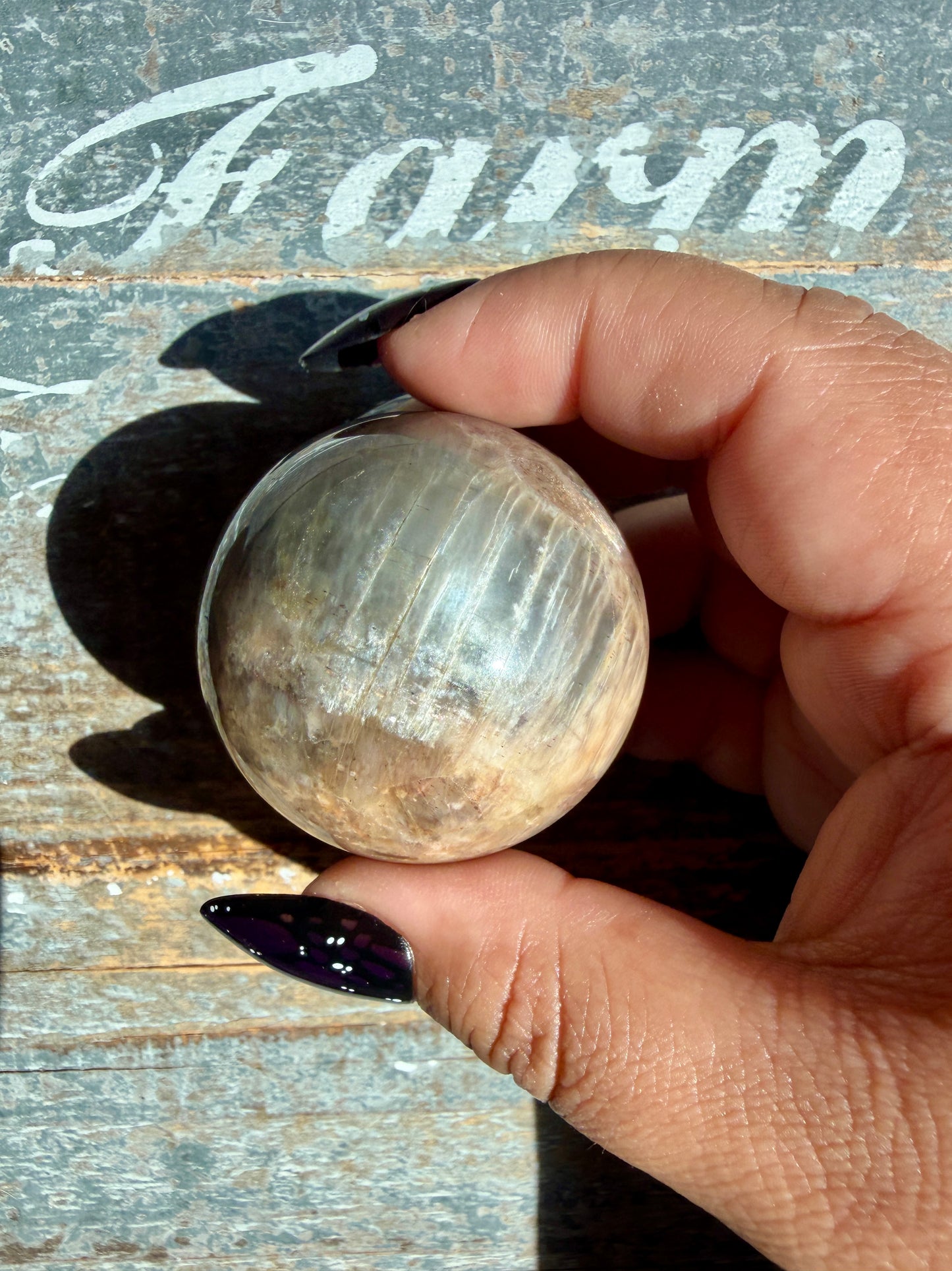 Gorgeous Black Moonstone Sphere from Madagascar | Opt X