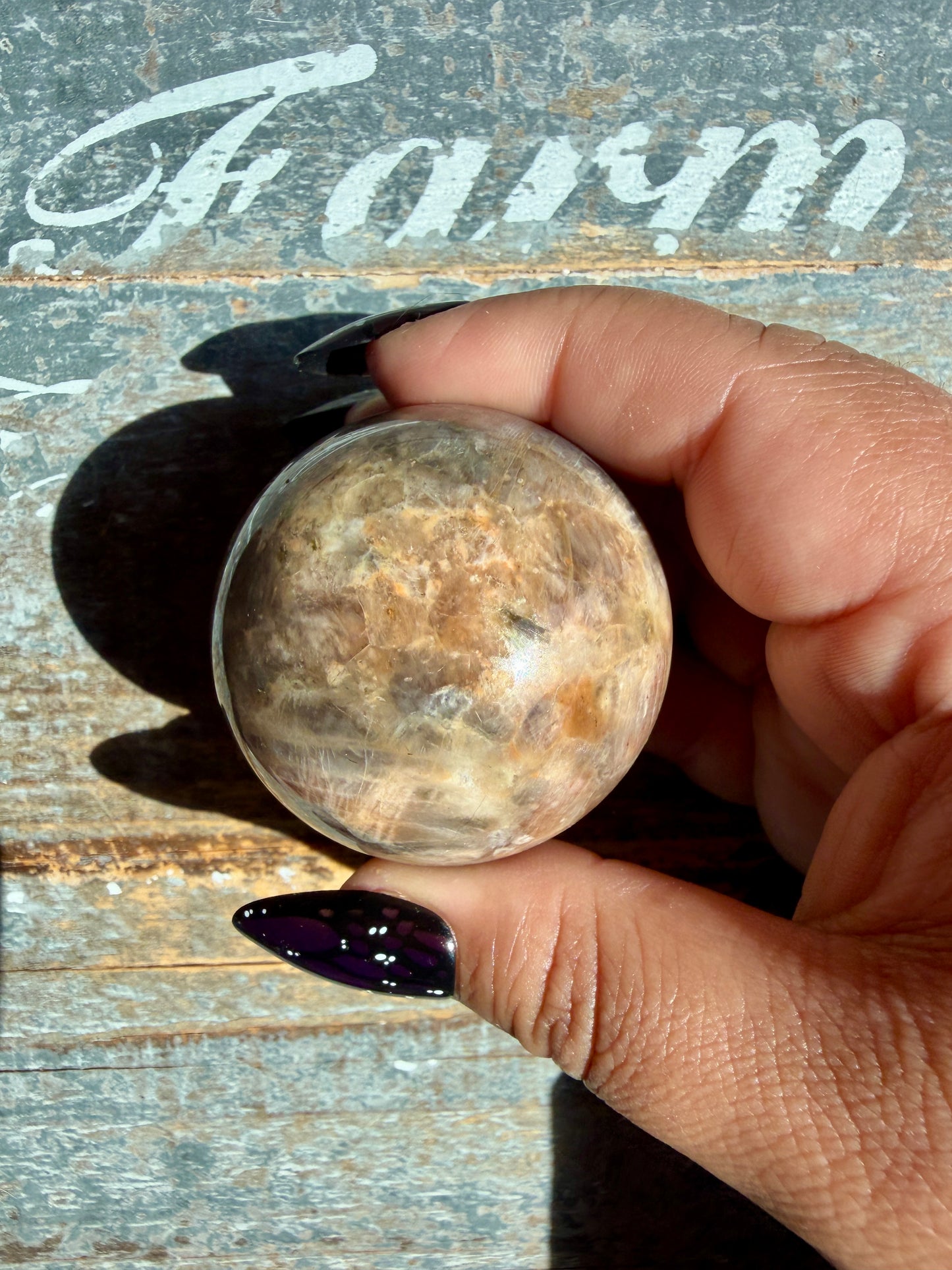 Gorgeous Black Moonstone Sphere from Madagascar | Opt X