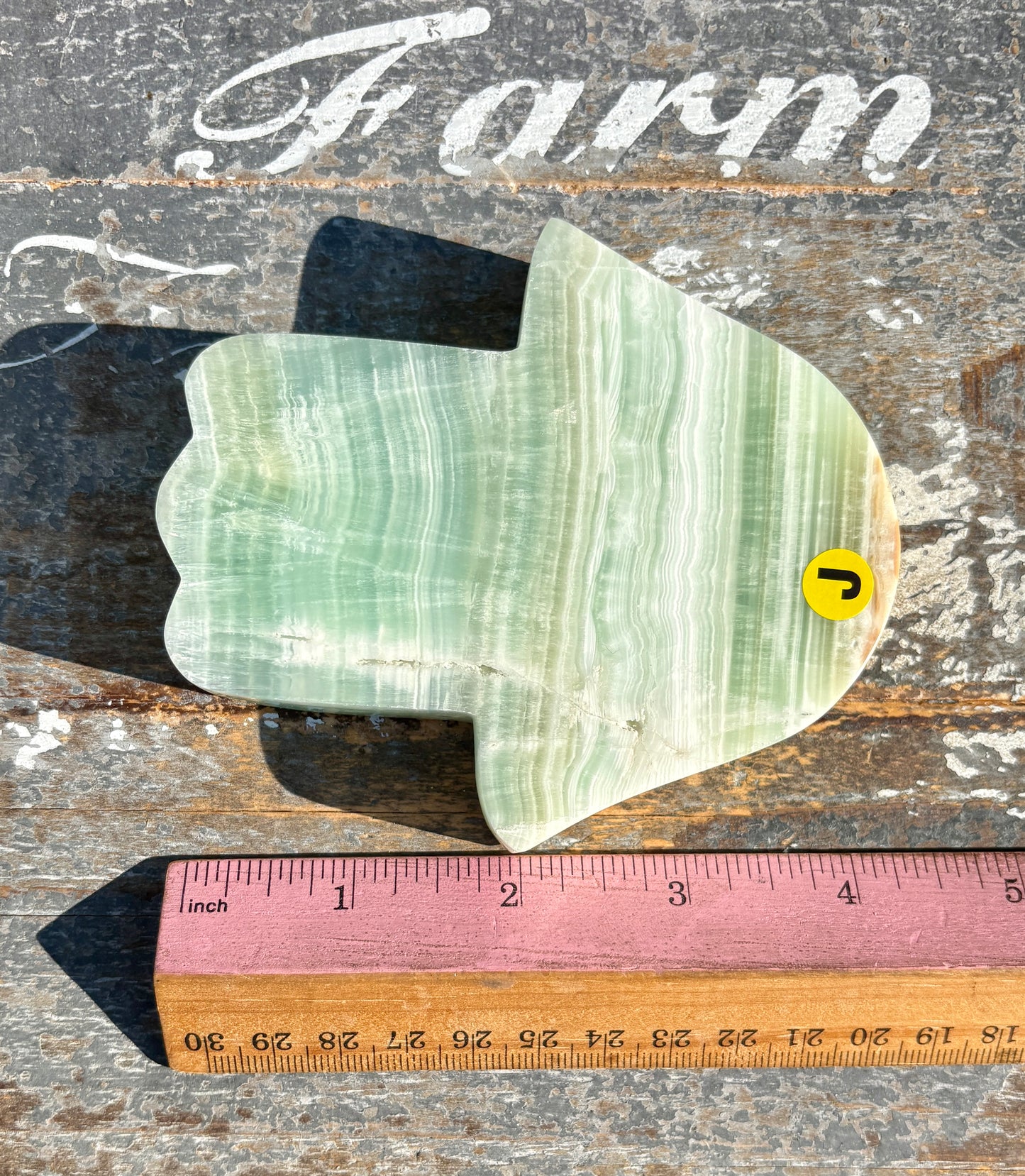 Pistachio Calcite Hamsa Hand | Opt J
