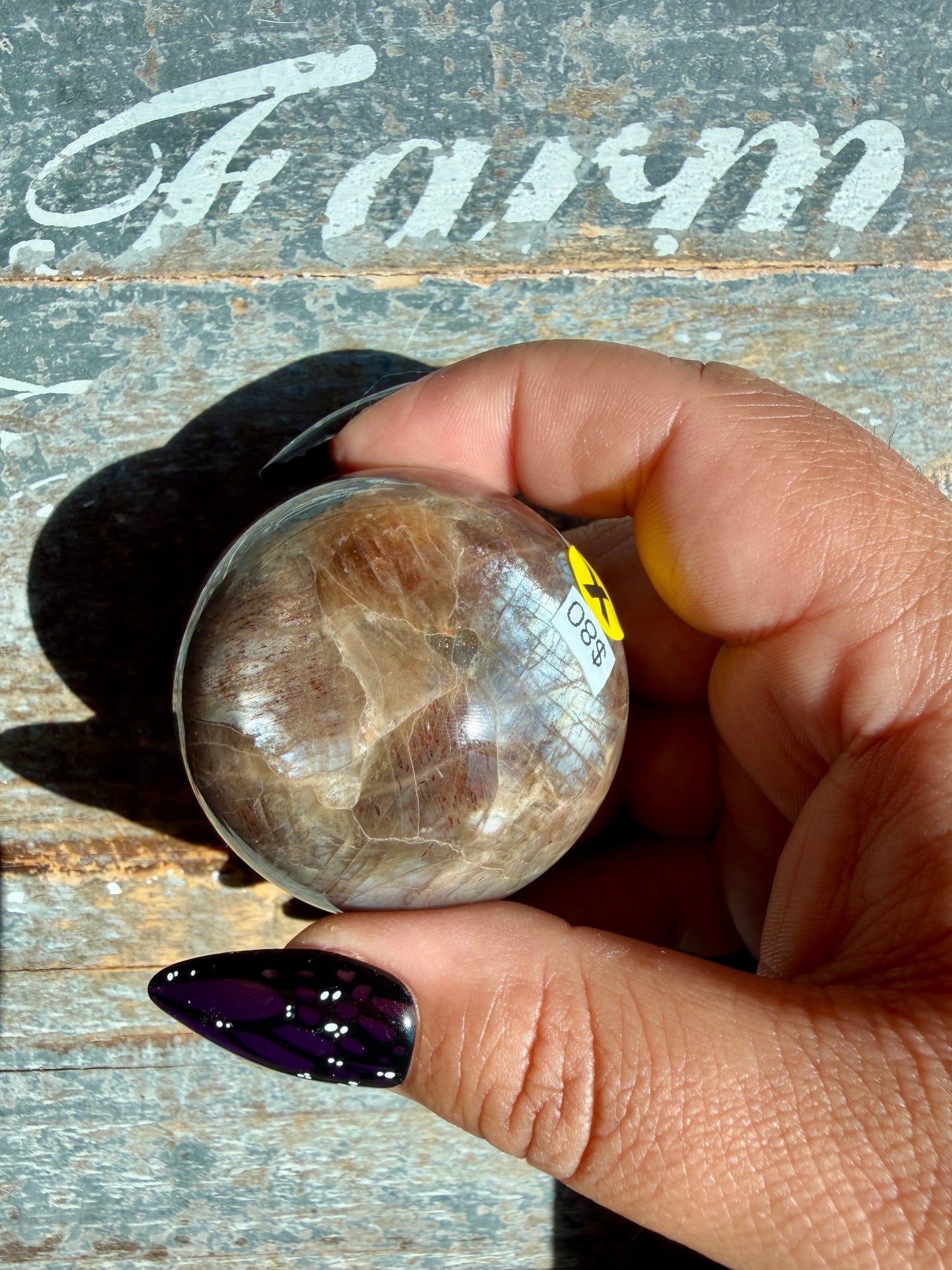 Gorgeous Black Moonstone Sphere from Madagascar | Opt X