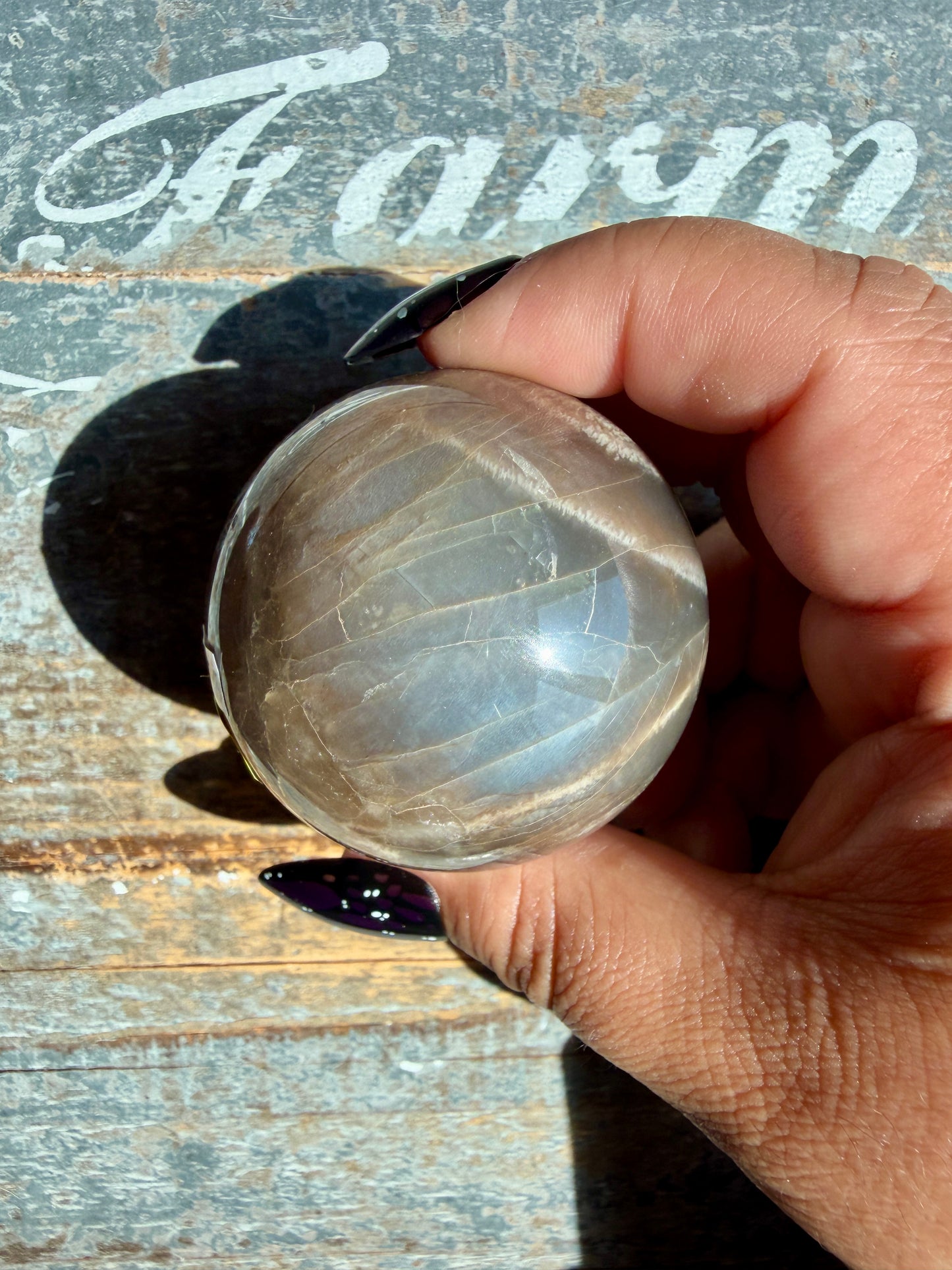 Gorgeous Black Moonstone Sphere from Madagascar | Opt J