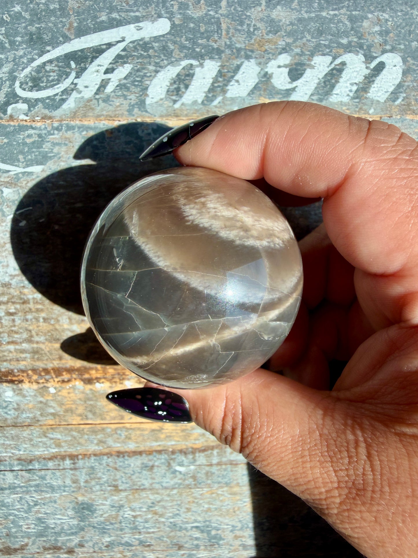 Gorgeous Black Moonstone Sphere from Madagascar | Opt J