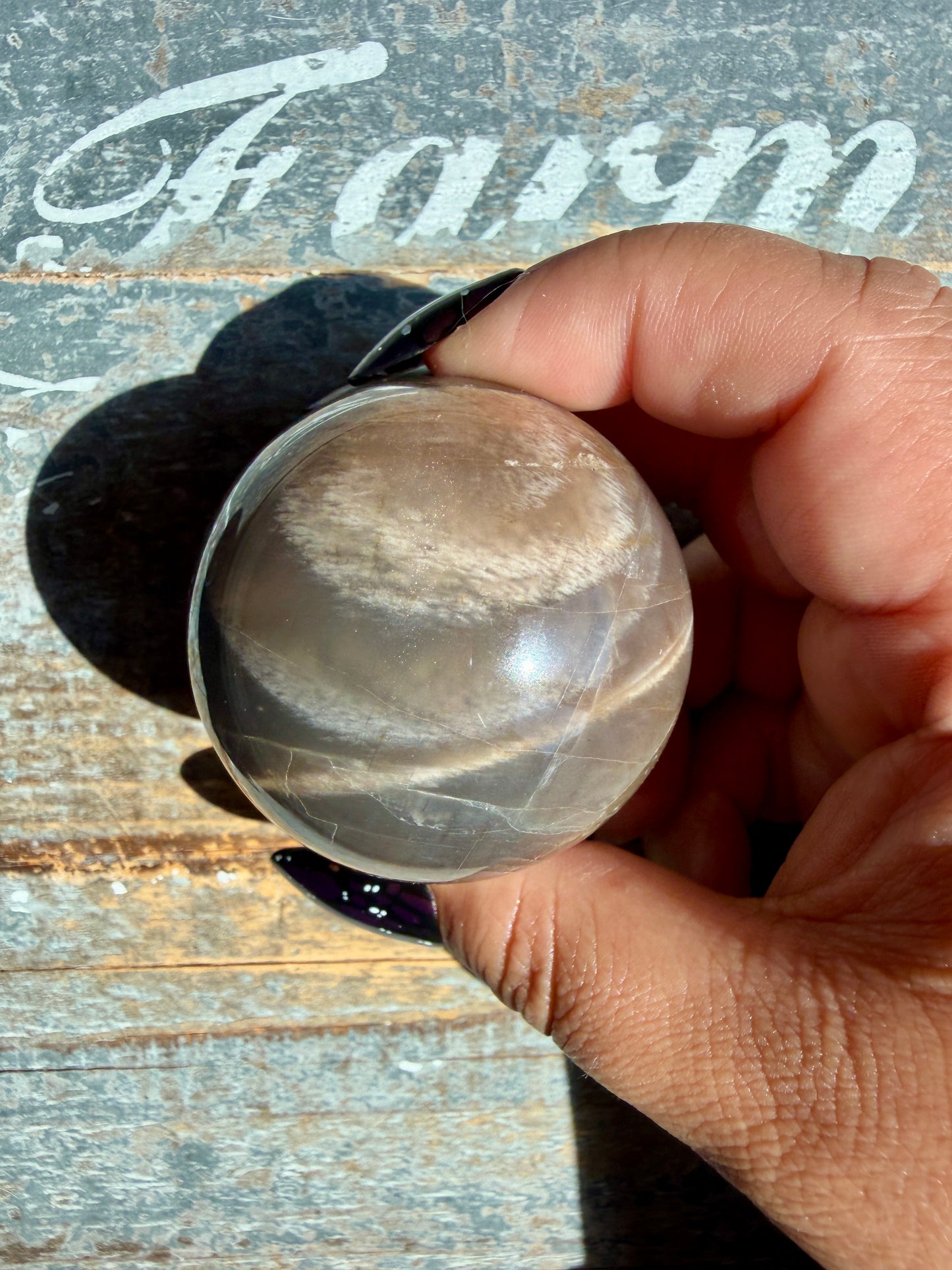 Gorgeous Black Moonstone Sphere from Madagascar | Opt J