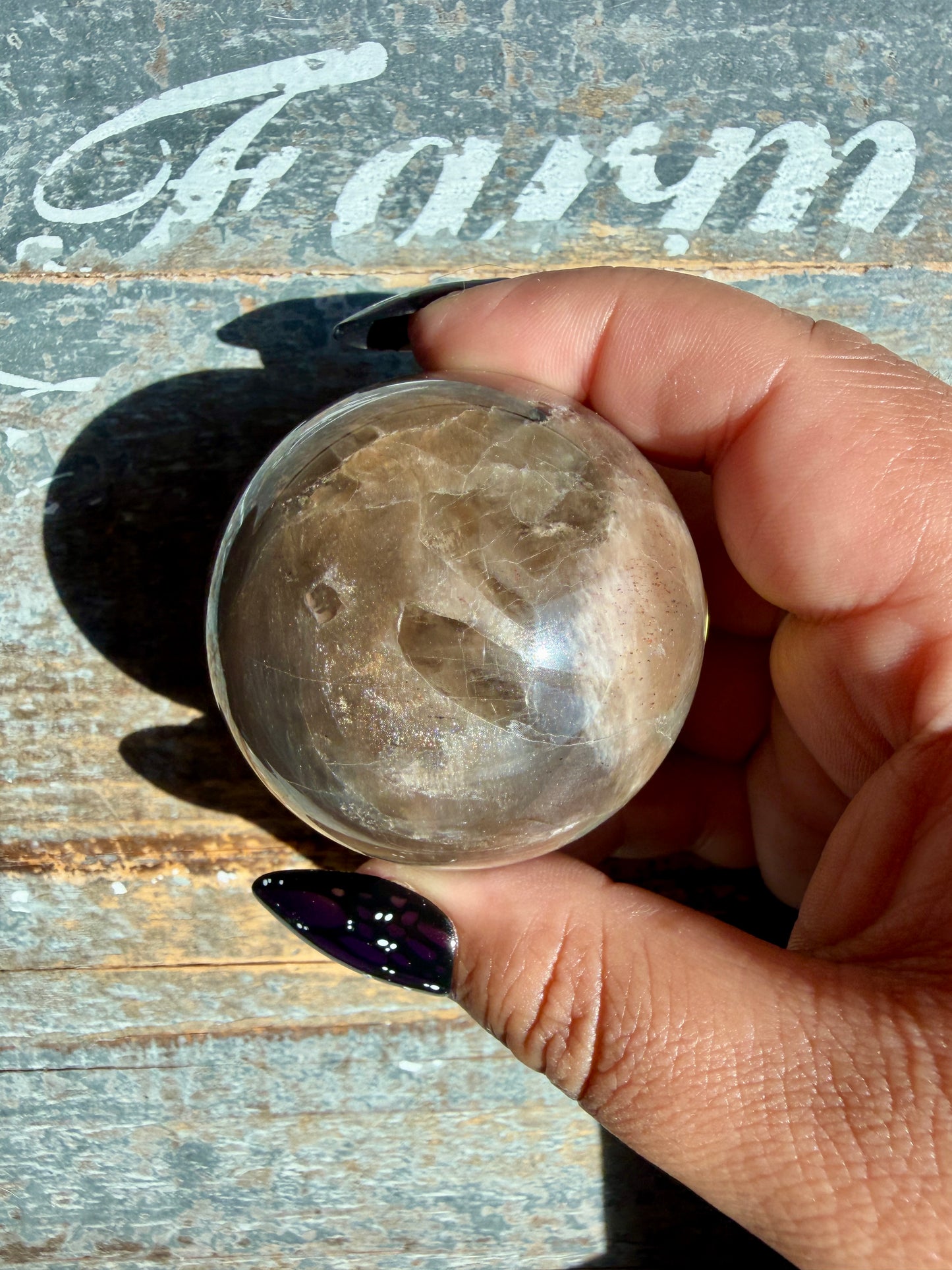 Gorgeous Black Moonstone Sphere from Madagascar | Opt J
