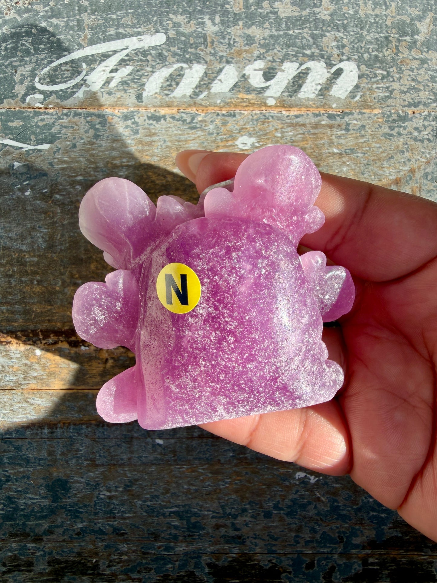 Gorgeous Hand Carved Lepidolite Flower | Opt N (self standing)