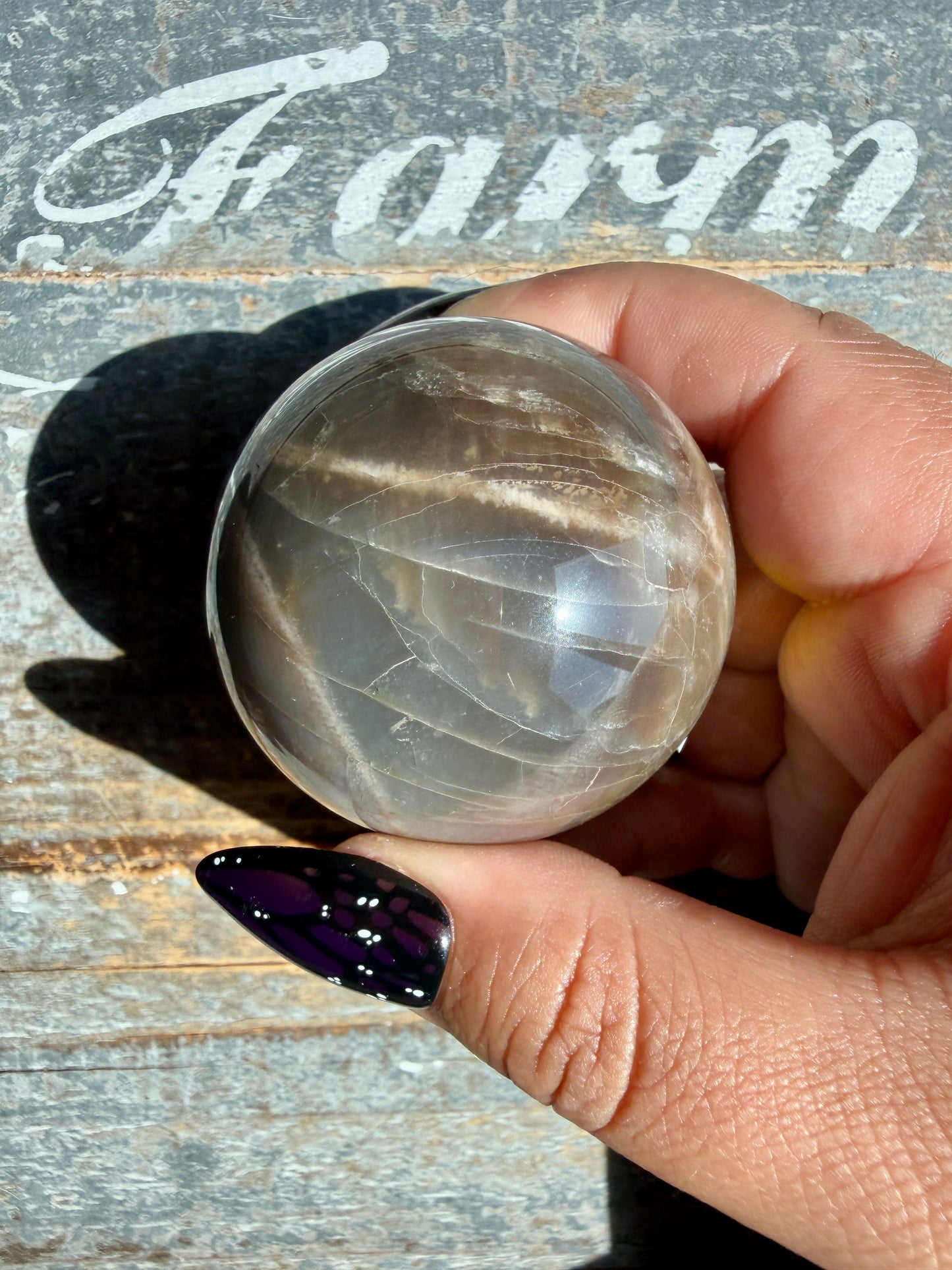Gorgeous Black Moonstone Sphere from Madagascar | Opt J