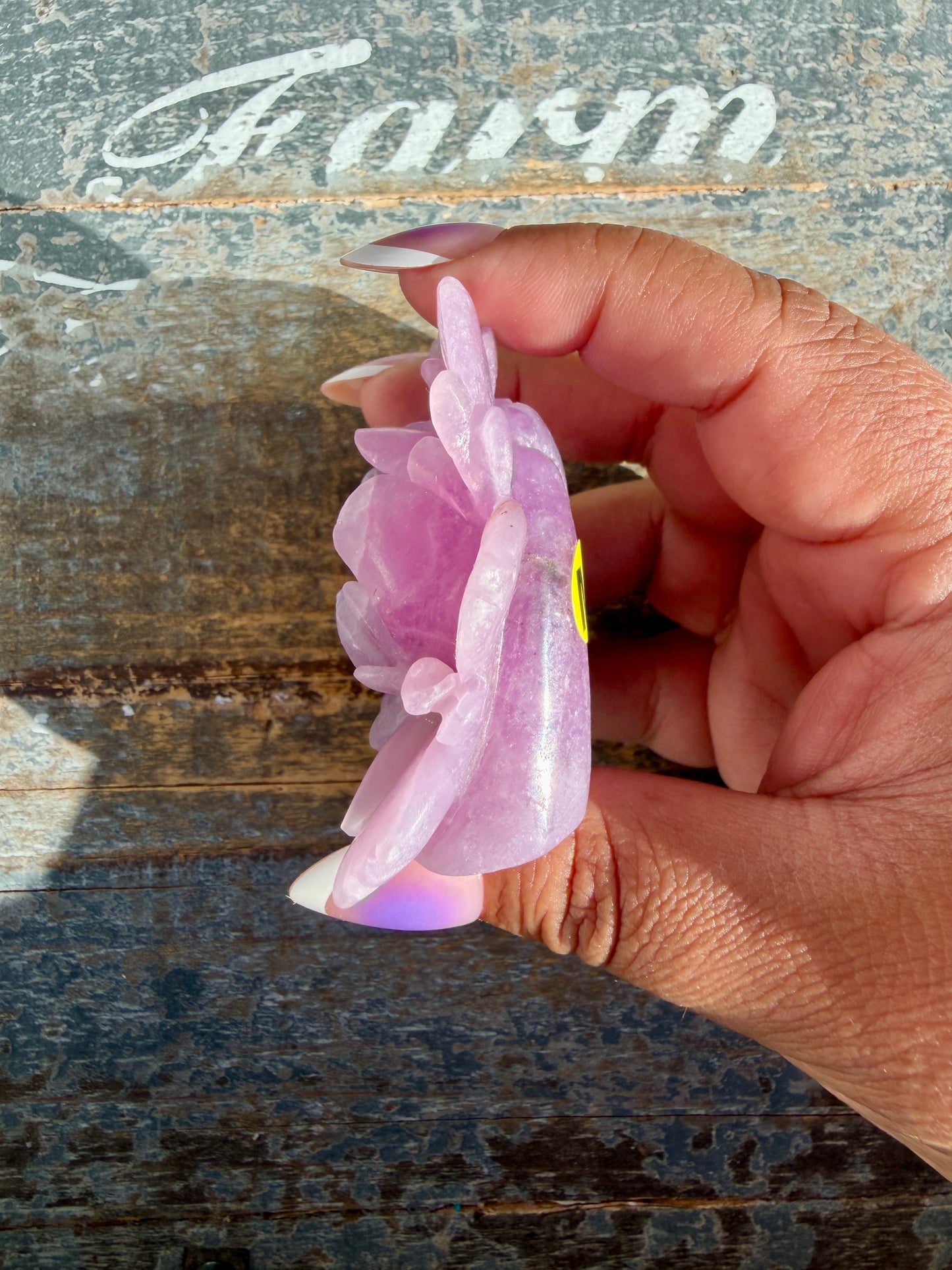 Gorgeous Hand Carved Lepidolite Flower | Opt M (self standing)