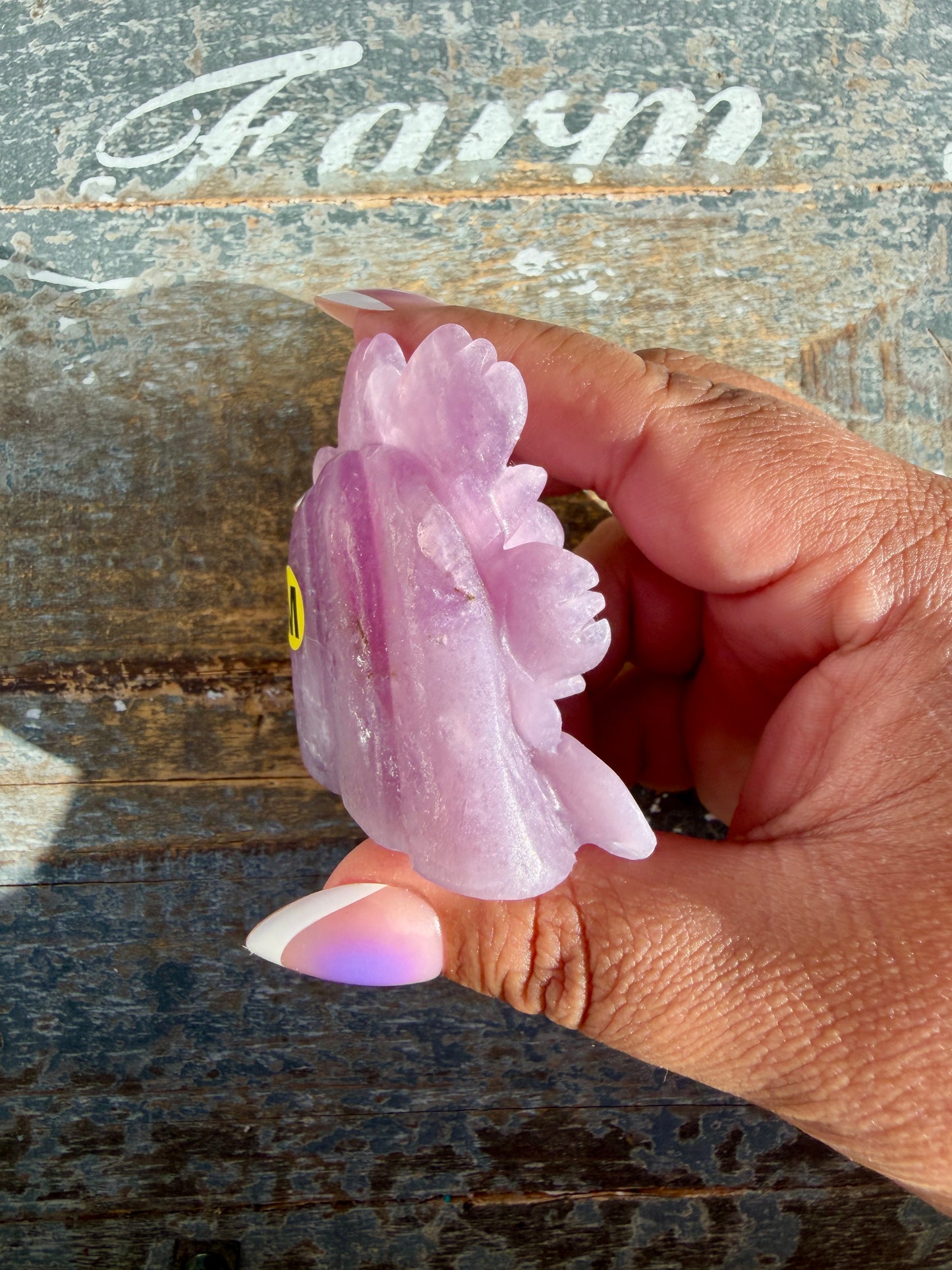 Gorgeous Hand Carved Lepidolite Flower | Opt M (self standing)