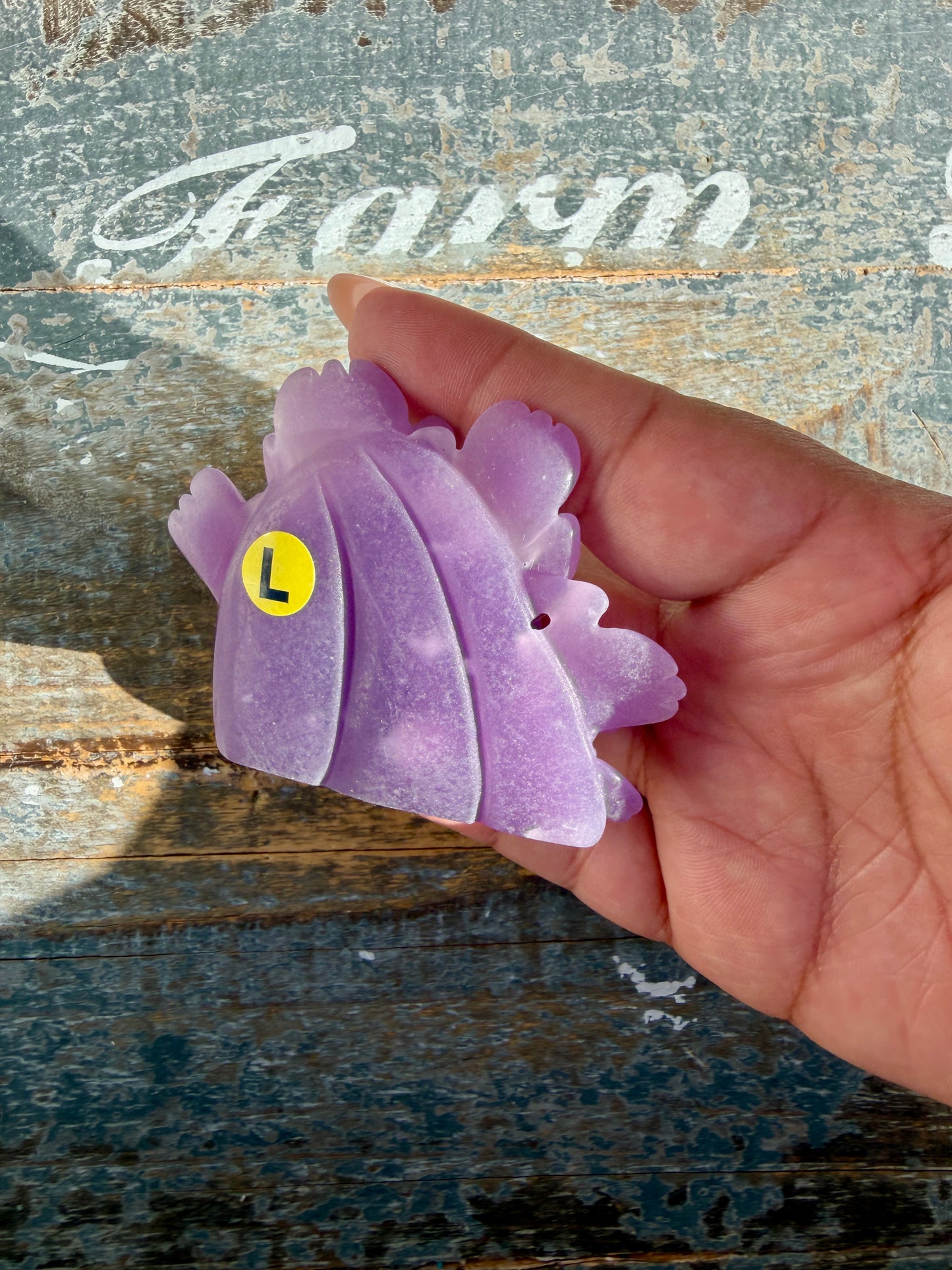 Gorgeous Hand Carved Lepidolite Flower | Opt L (self standing)