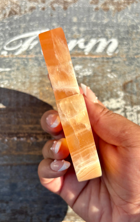 Honey Calcite Hamsa Hand | Opt F