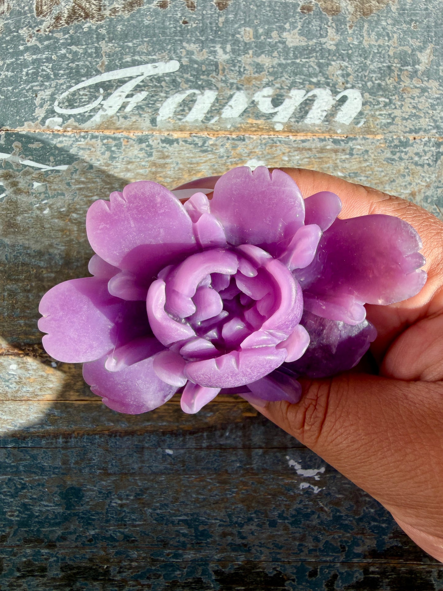 !! RESERVED FOR MONTANNA F!! Gorgeous Hand Carved Lepidolite Flower | Opt H (self standing)