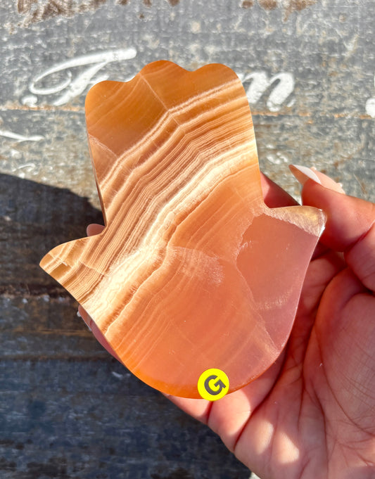 Honey Calcite Hamsa Hand | Opt G