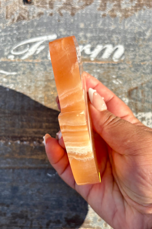 Honey Calcite Hamsa Hand | Opt G