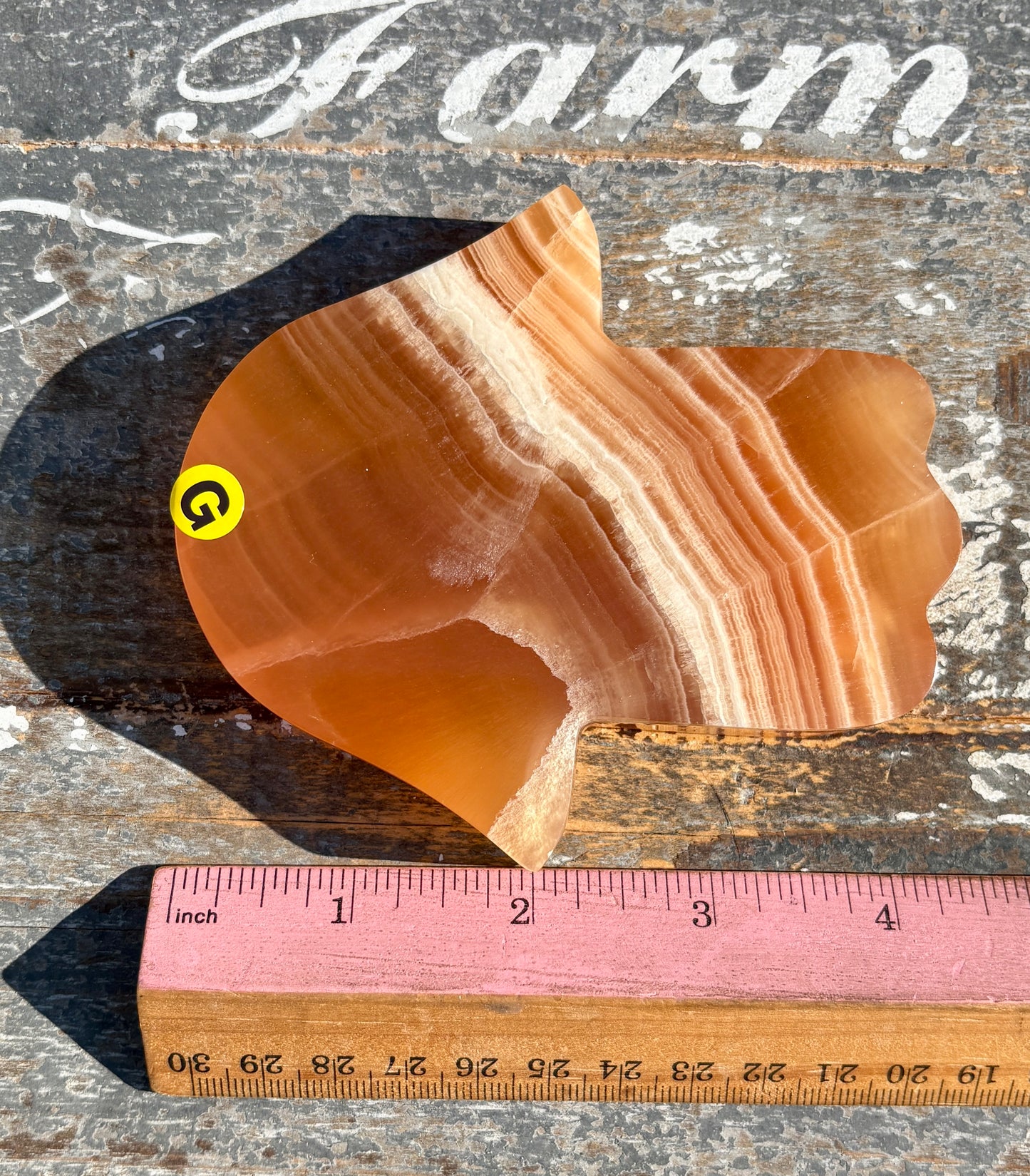 Honey Calcite Hamsa Hand | Opt G