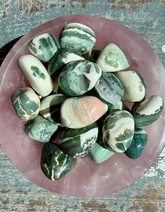 One (1) Green Sardonyx Tumble from India | Intuitively Chosen