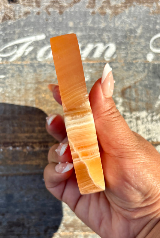 Honey Calcite Hamsa Hand | Opt E