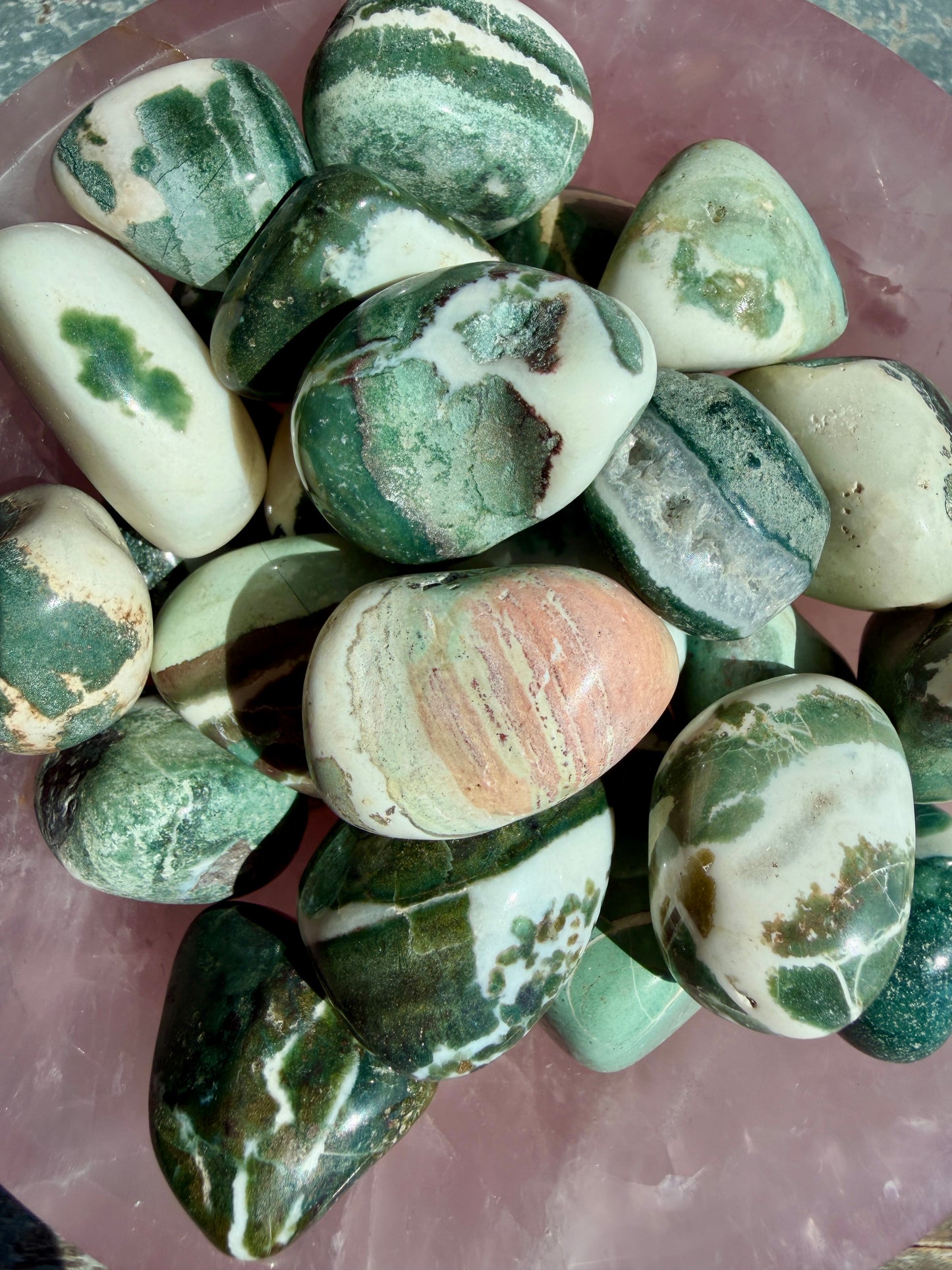 One (1) Green Sardonyx Tumble from India | Intuitively Chosen