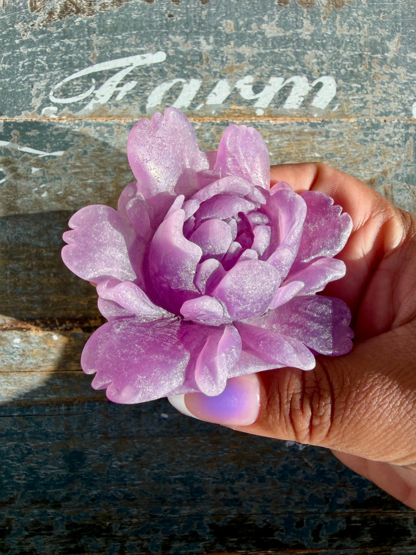 Gorgeous Hand Carved Lepidolite Flower | Opt I (self standing)