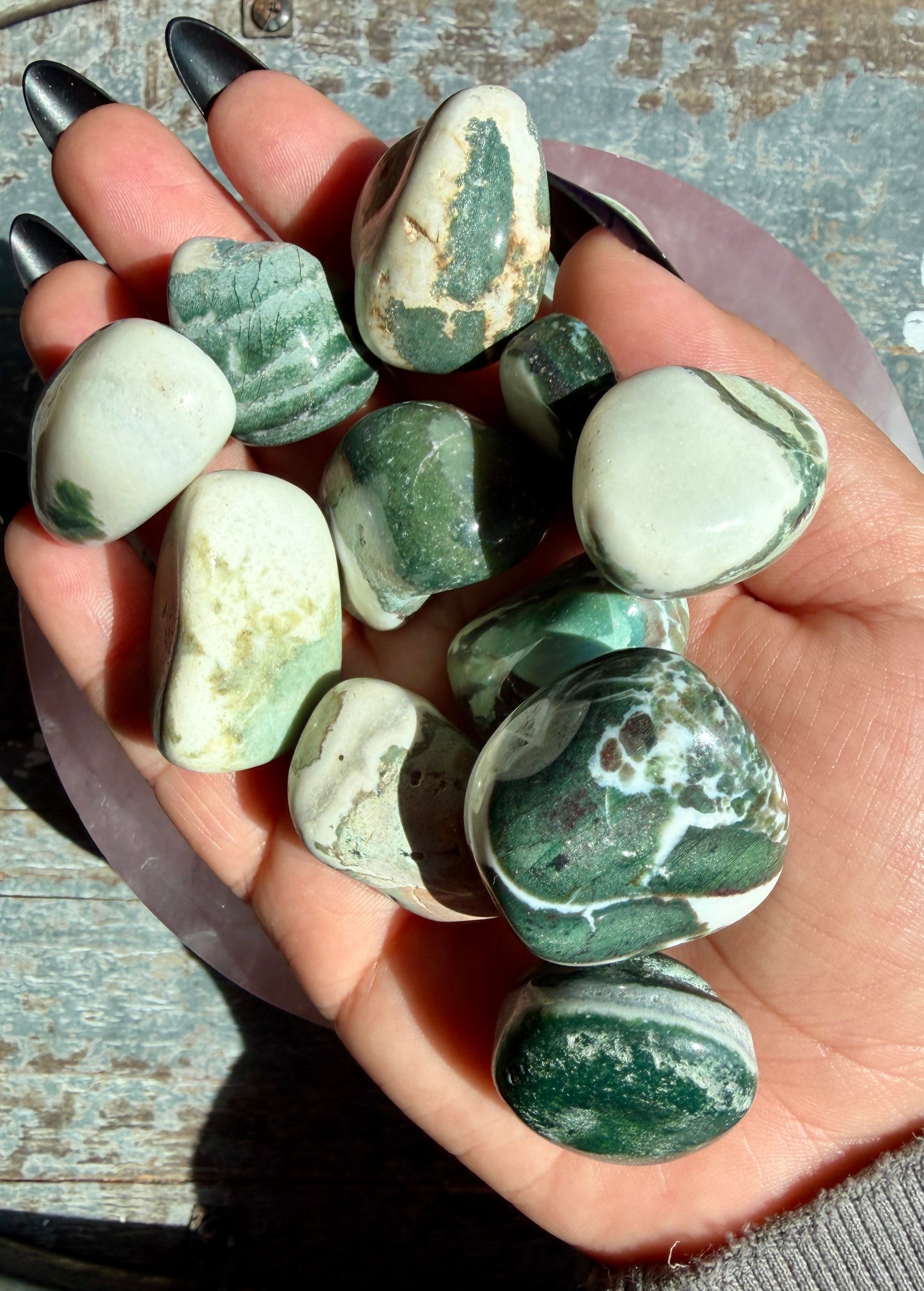 One (1) Green Sardonyx Tumble from India | Intuitively Chosen