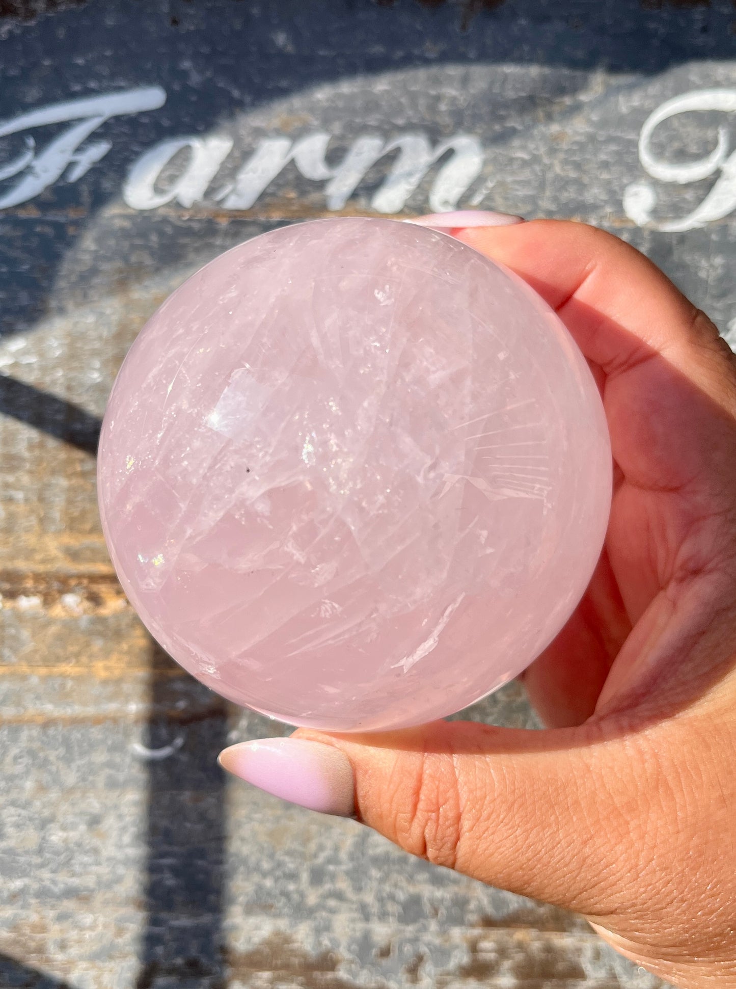 Gorgeous Jelly Lavender Rose Quartz Sphere from Madagascar