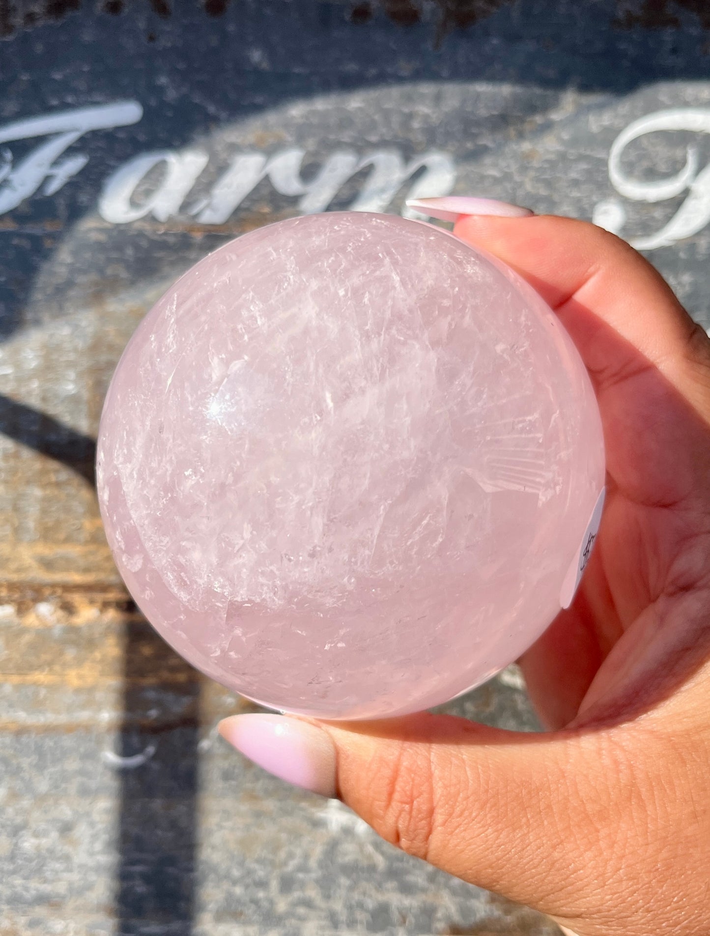 Gorgeous Jelly Lavender Rose Quartz Sphere from Madagascar