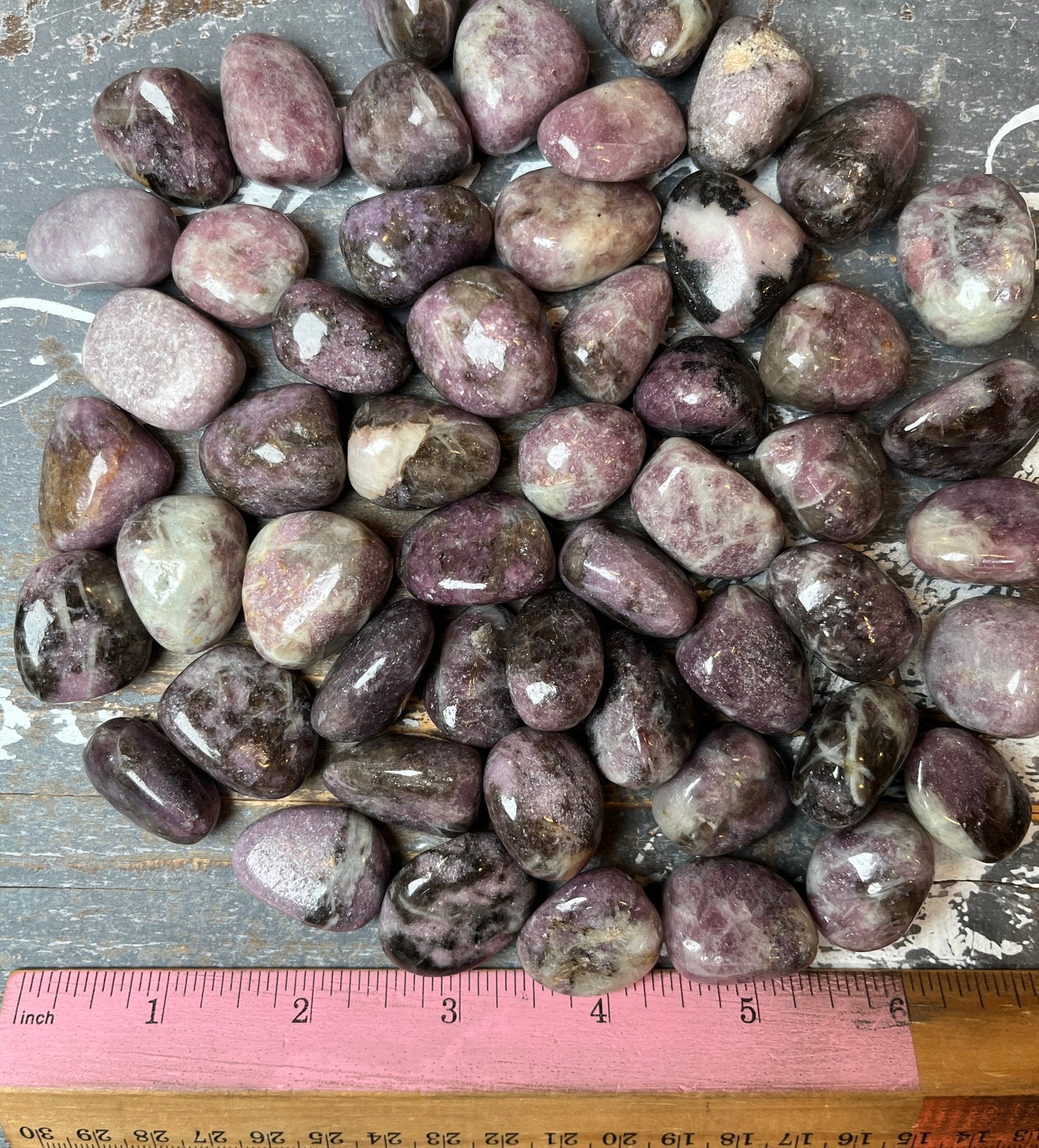 One (1) Gorgeous Lepidolite with Smokey Quartz Tumble