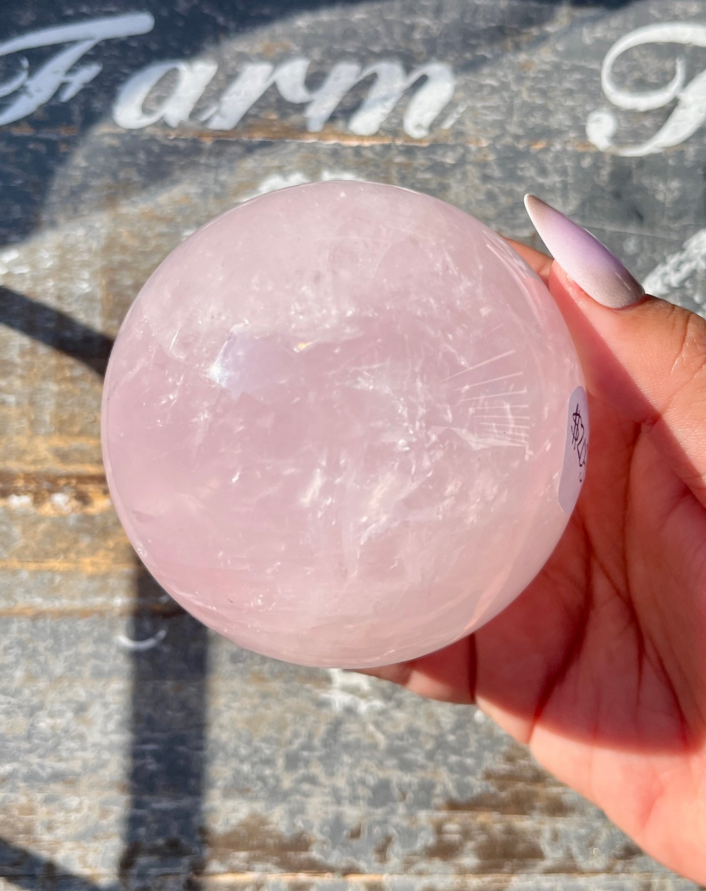 Gorgeous Jelly Lavender Rose Quartz Sphere from Madagascar