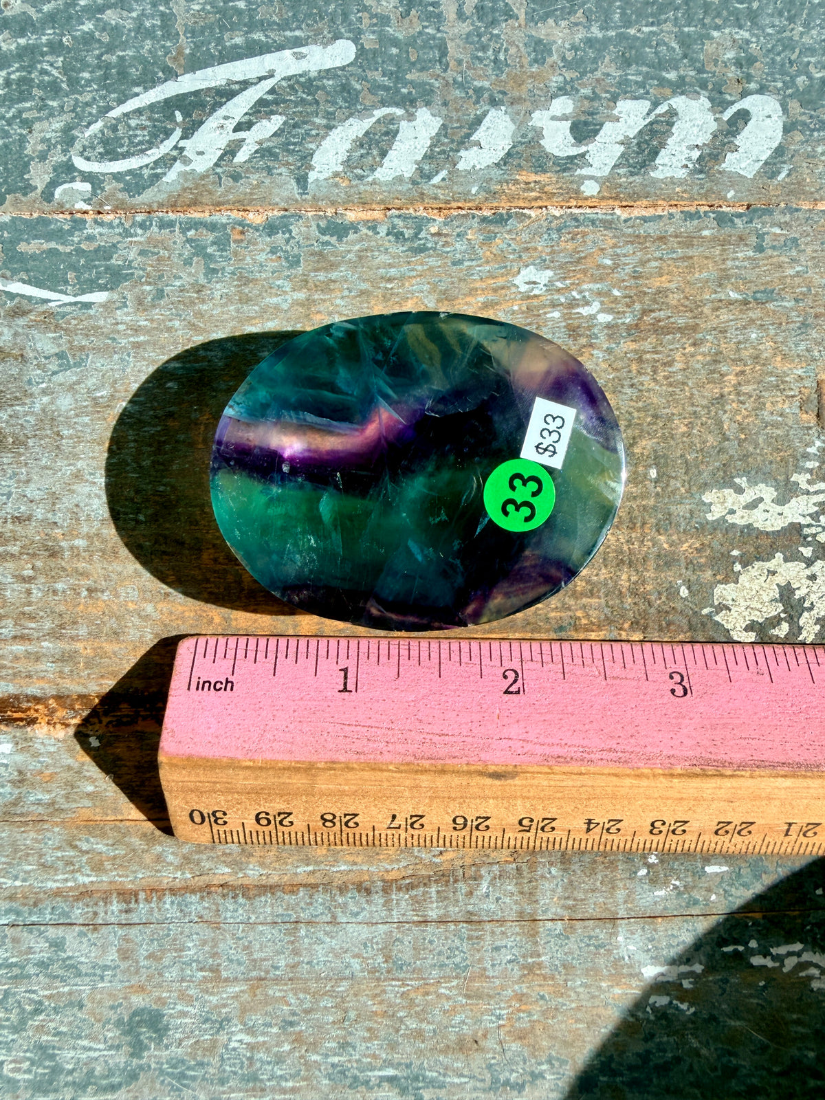 Gorgeous High Quality Rainbow Fluorite Palm Stone | China | Opt 33