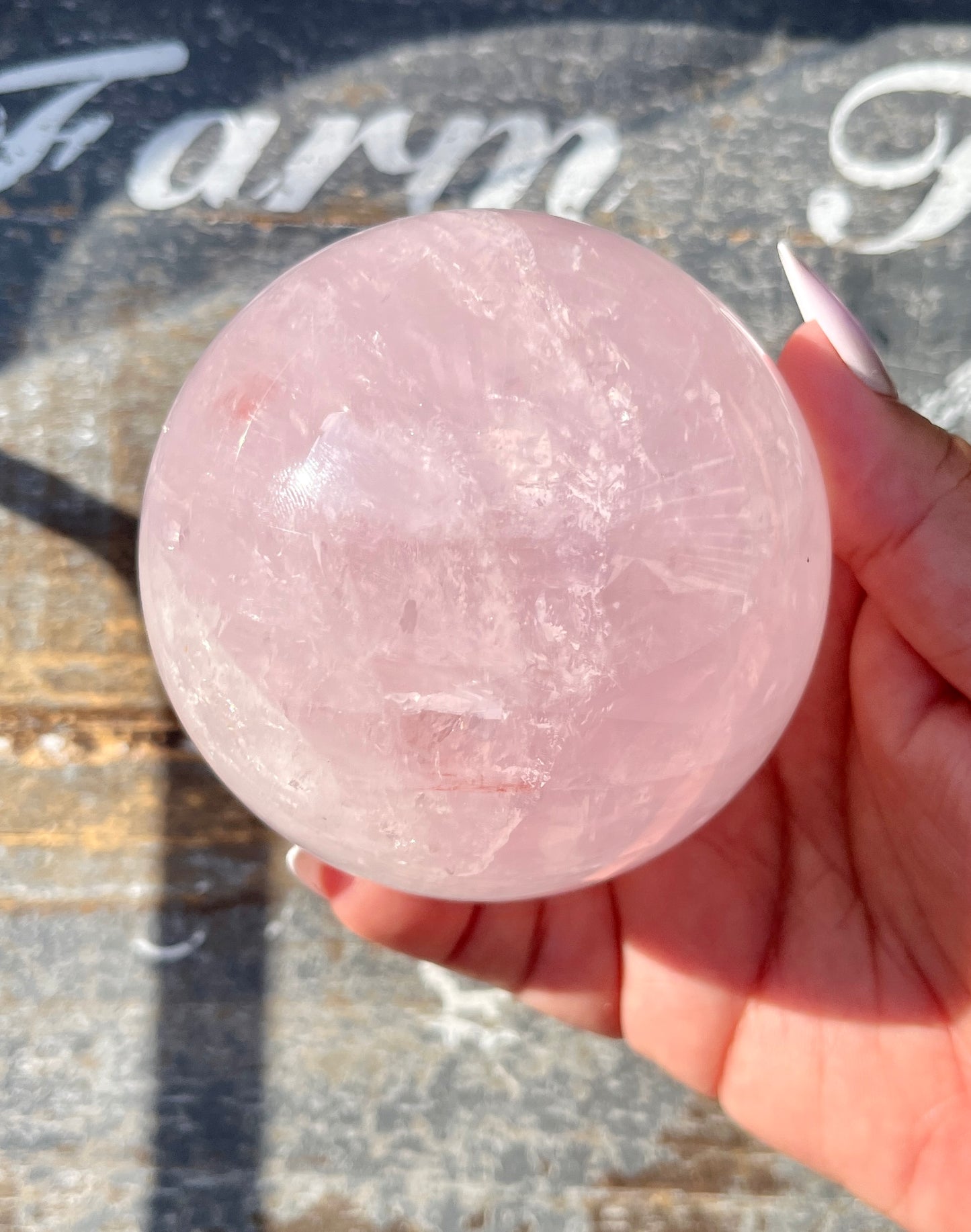 Gorgeous Jelly Lavender Rose Quartz Sphere from Madagascar