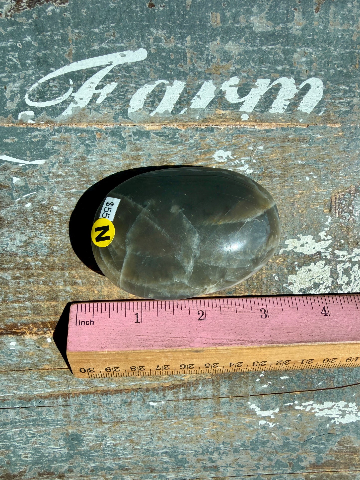 Gorgeous Black Moonstone Palm Stone from Madagascar | Opt N