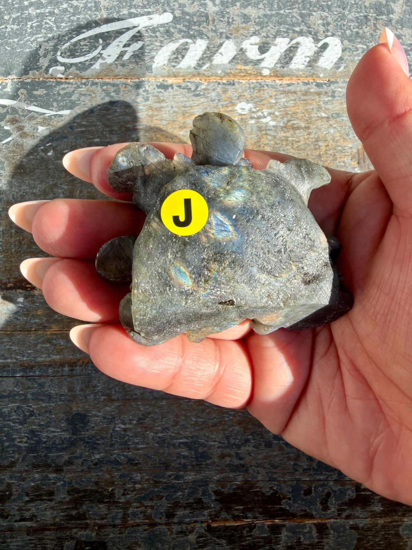 Gorgeous Hand Carved Labradorite Flower Matte Polish | Opt J (self standing)