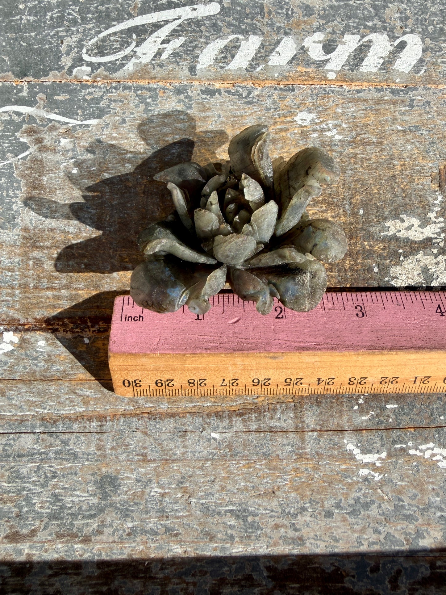 Gorgeous Hand Carved Labradorite Flower Matte Polish | Opt J (self standing)