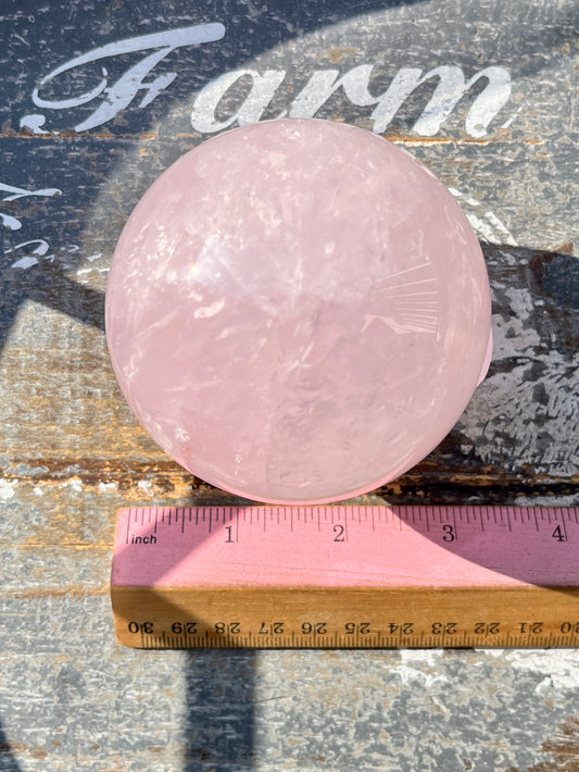 Gorgeous Jelly Lavender Rose Quartz Sphere from Madagascar