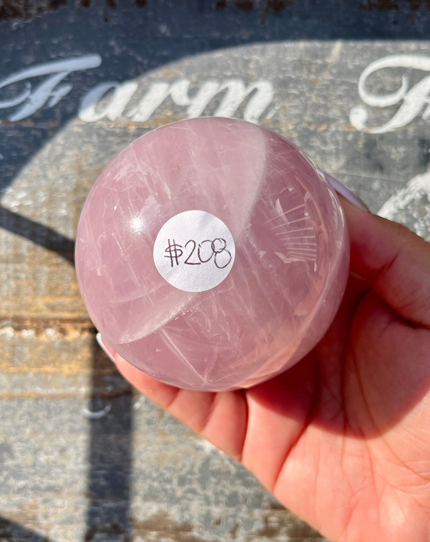 Gorgeous Jelly Lavender Rose Quartz Sphere from Madagascar