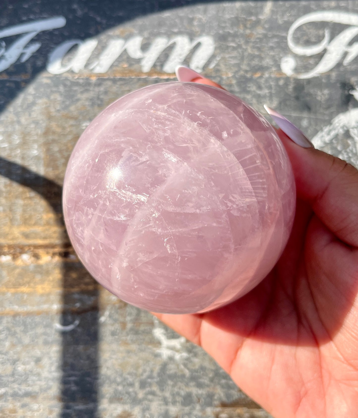 Gorgeous Jelly Lavender Rose Quartz Sphere from Madagascar