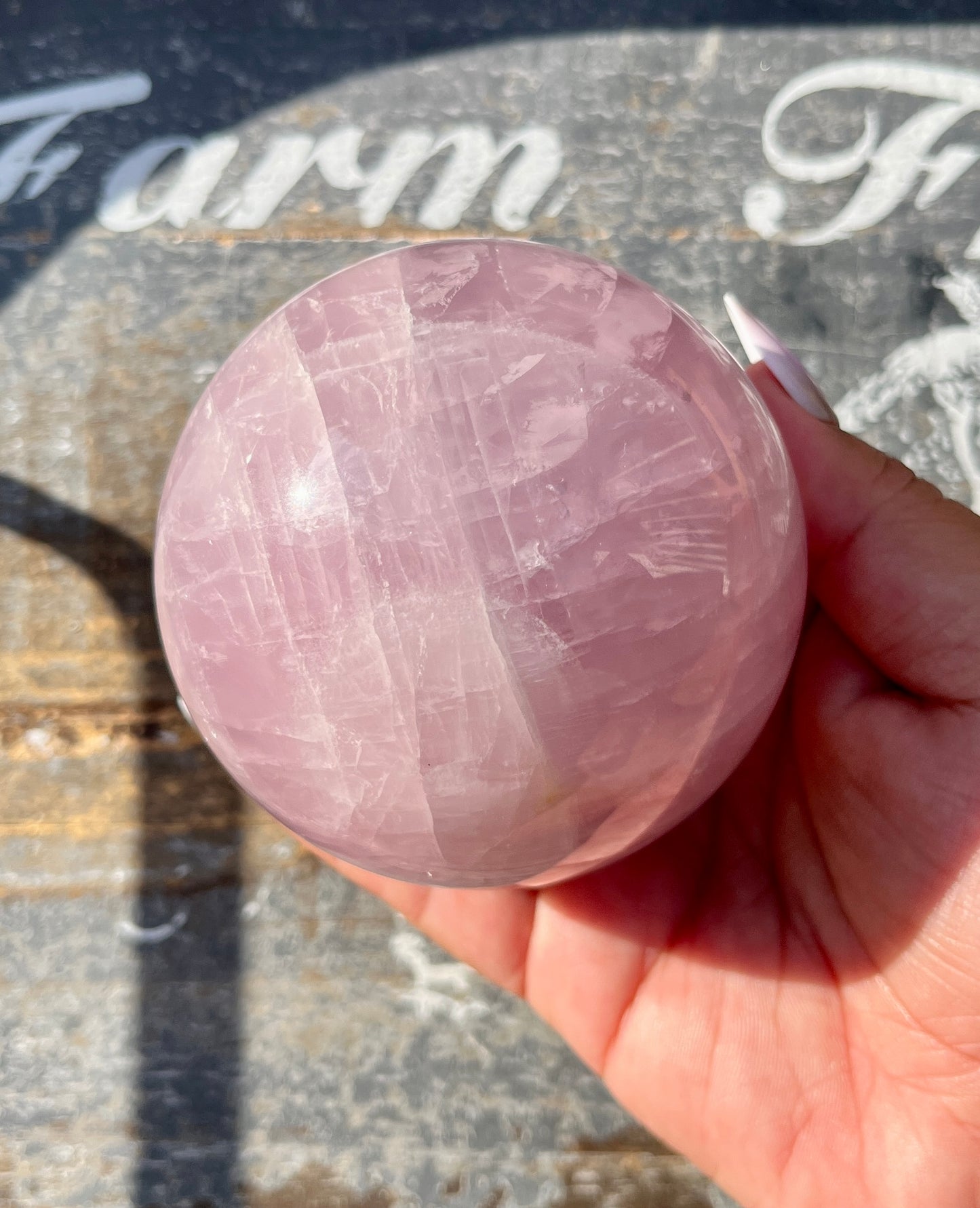 Gorgeous Jelly Lavender Rose Quartz Sphere from Madagascar