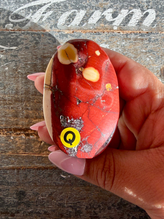 Gorgeous Mookaite Palm Stone from Australia | Opt Q