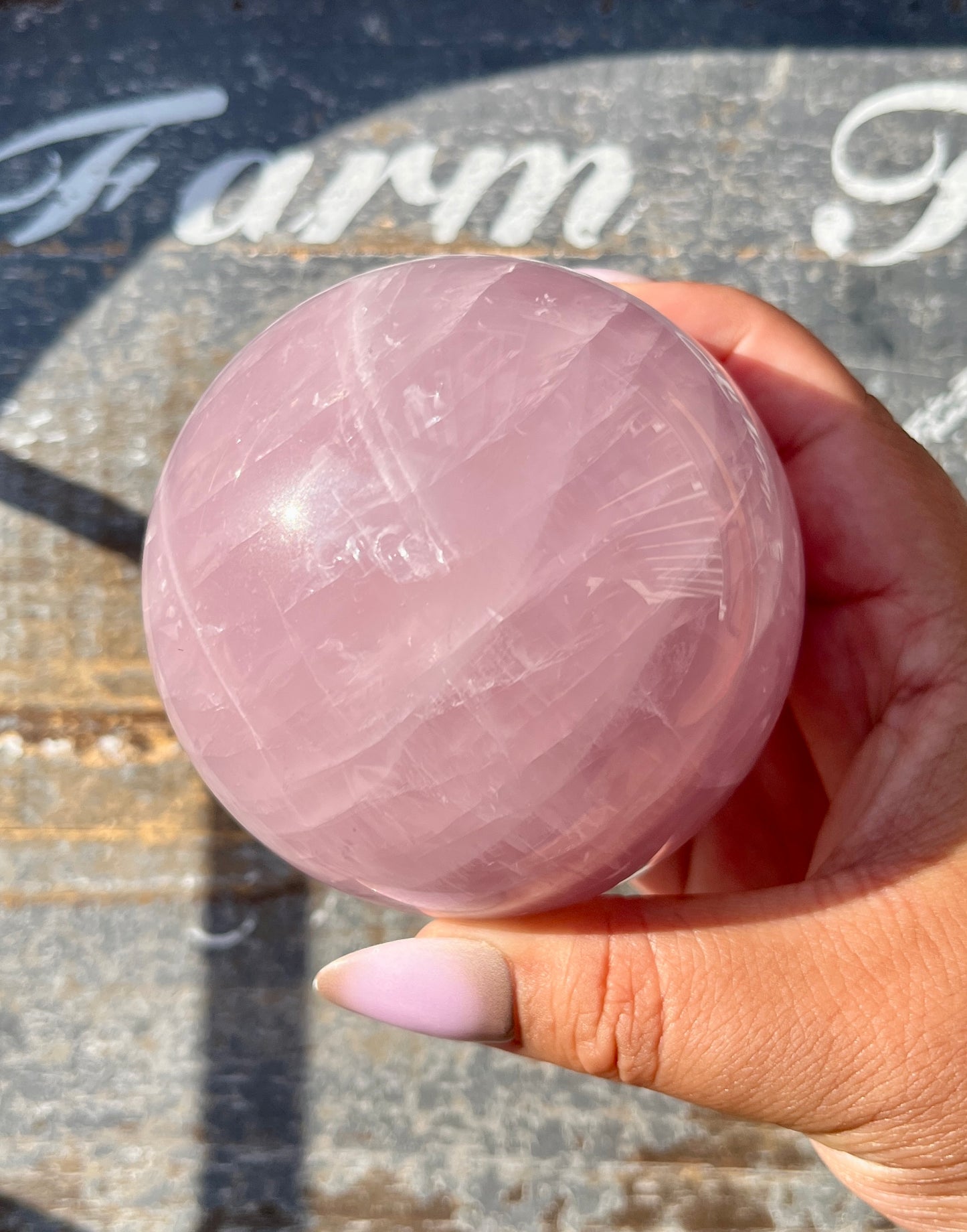 Gorgeous Jelly Lavender Rose Quartz Sphere from Madagascar