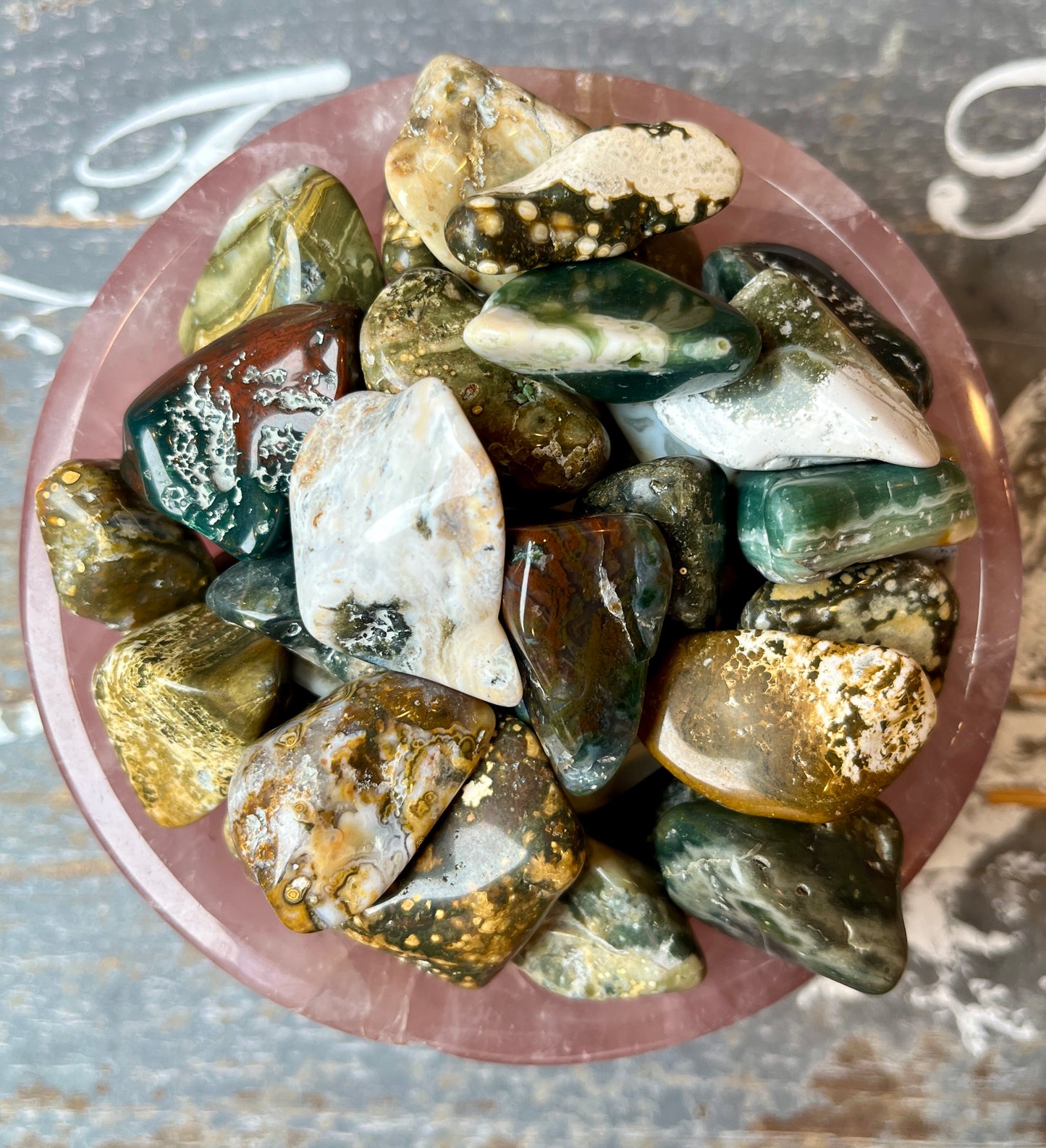 One (1) Gorgeous Veinless Ocean Jasper Tumble