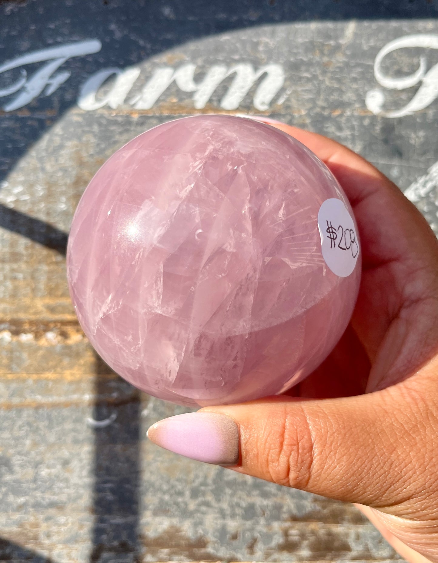 Gorgeous Jelly Lavender Rose Quartz Sphere from Madagascar