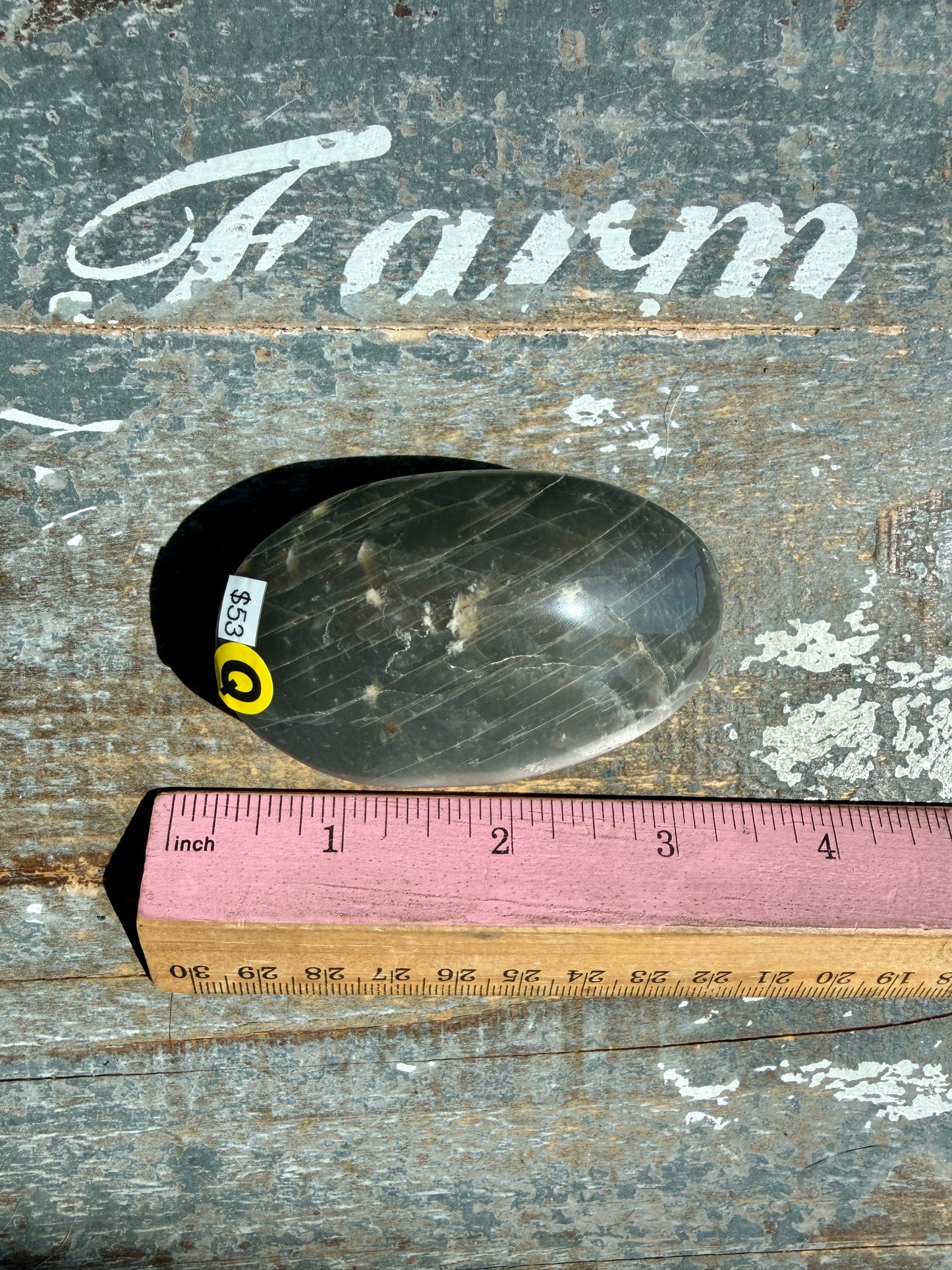 Gorgeous Black Moonstone Palm Stone from Madagascar | Opt Q