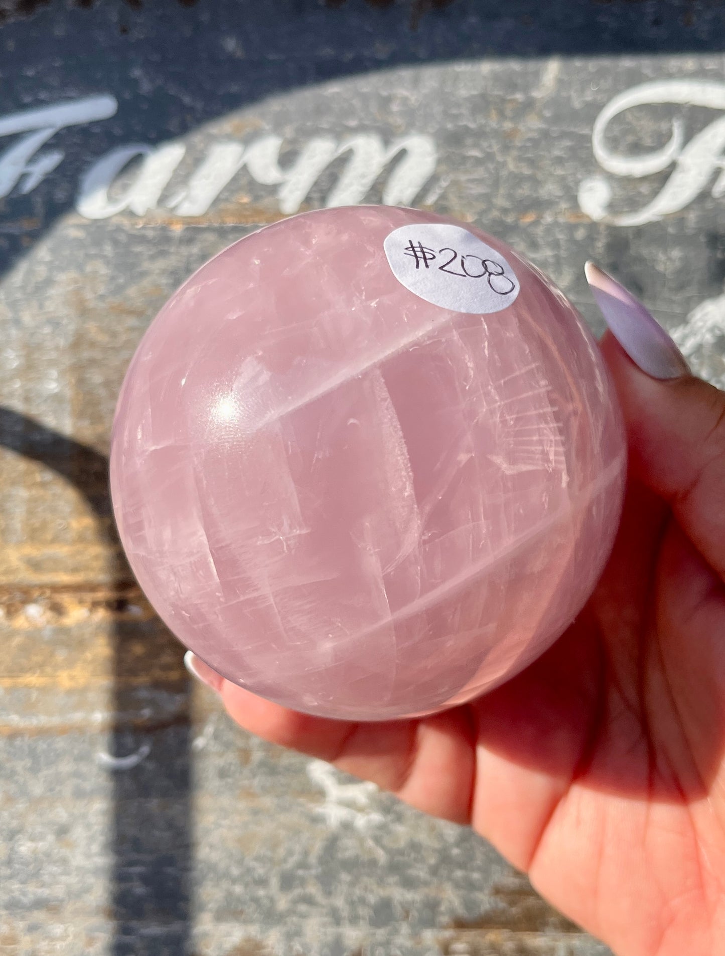 Gorgeous Jelly Lavender Rose Quartz Sphere from Madagascar