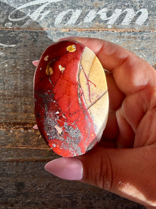 Gorgeous Mookaite Palm Stone from Australia | Opt Q