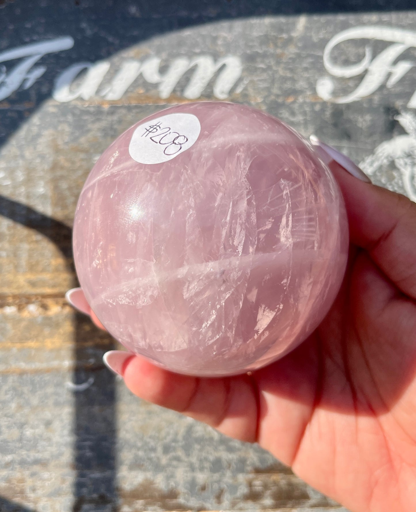 Gorgeous Jelly Lavender Rose Quartz Sphere from Madagascar