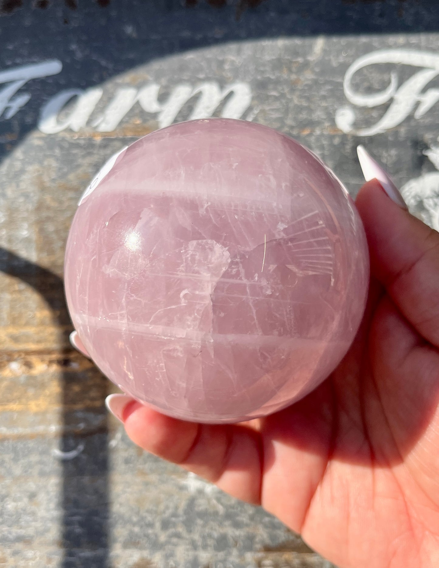 Gorgeous Jelly Lavender Rose Quartz Sphere from Madagascar