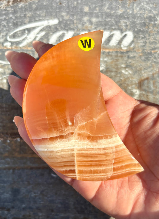Honey Calcite Moon | Opt W